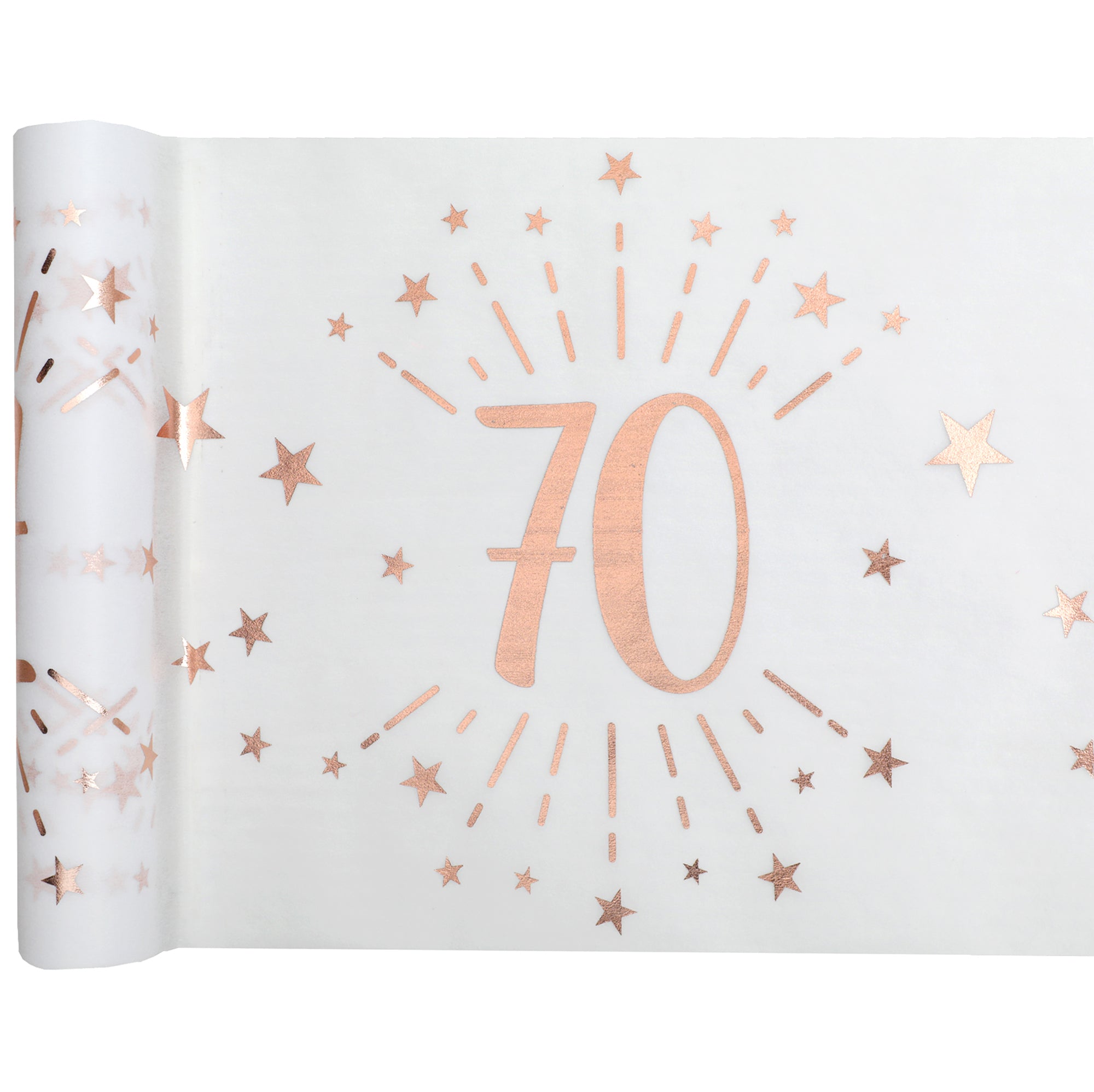 Sparkling Age 70 Table Runner Rose Gold 12x195in