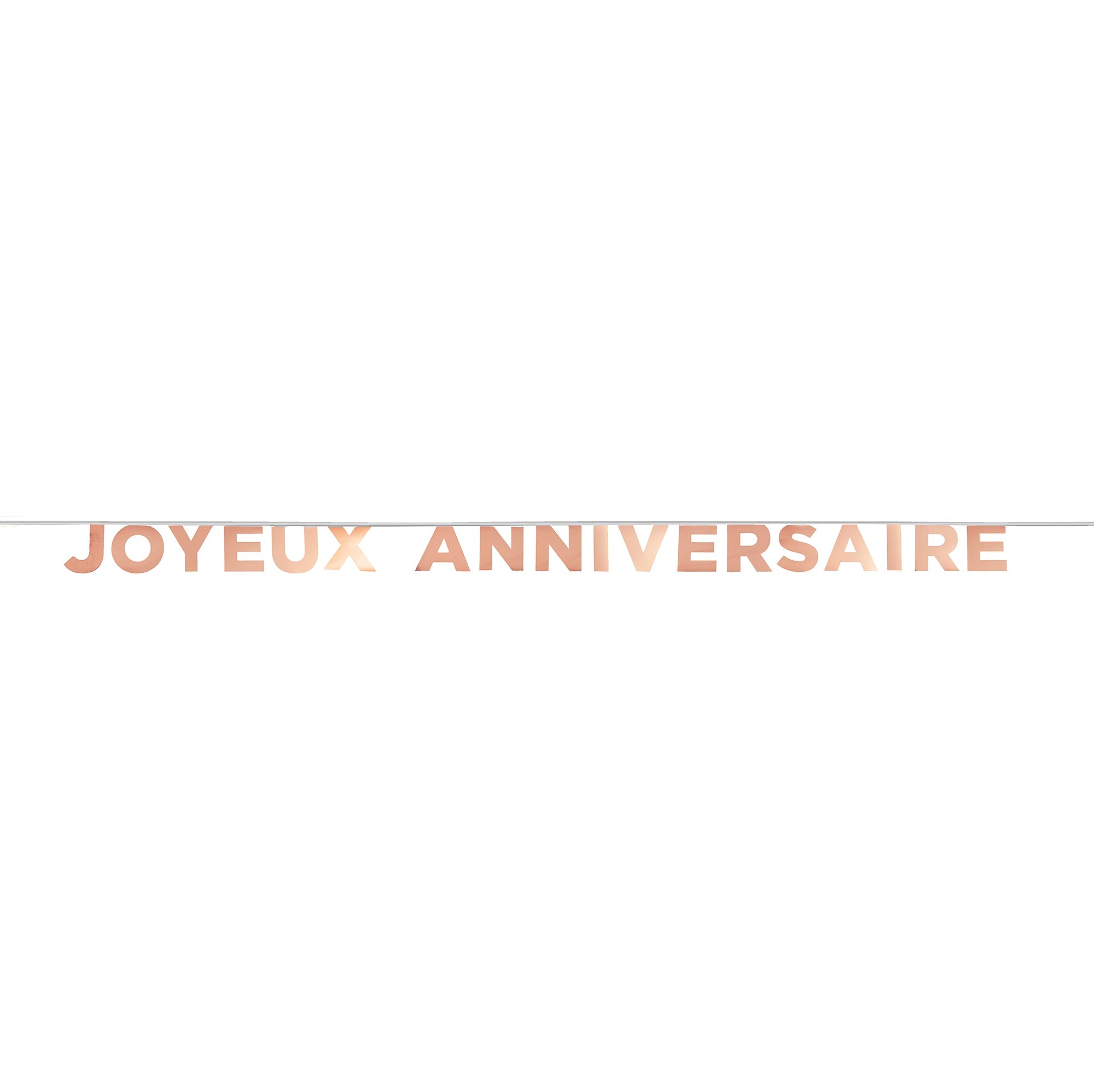 Joyeux Anniversaire Paper Banner on Ribbon Rose Gold 5.1x98in