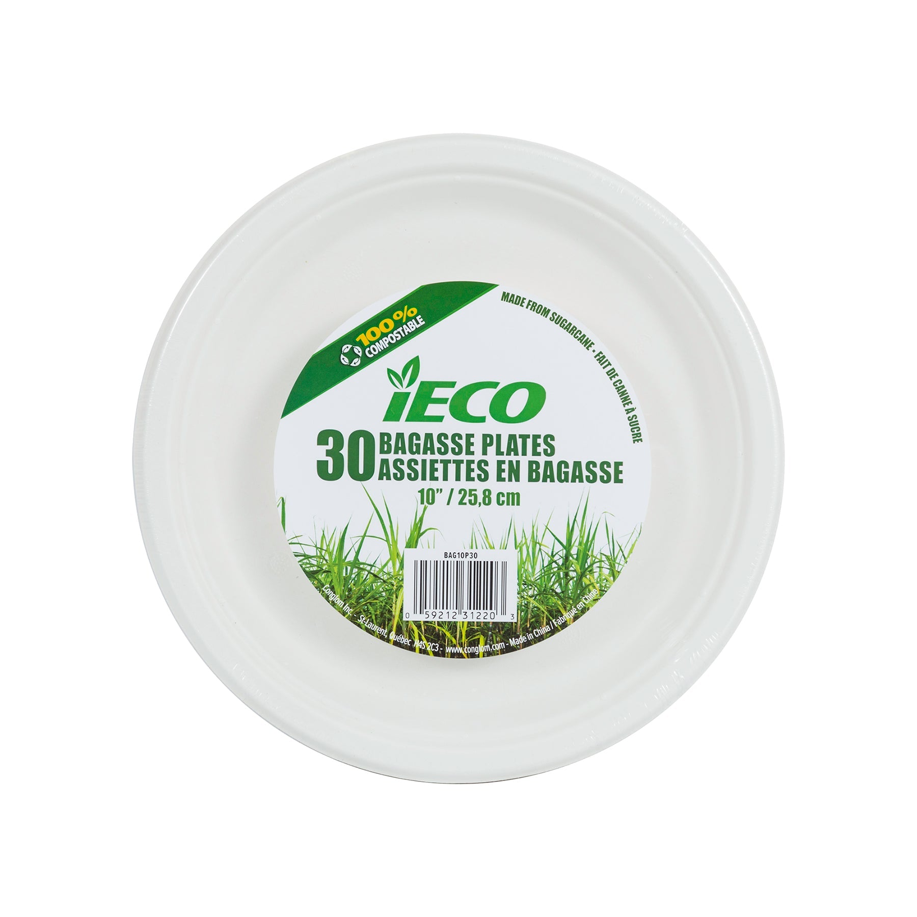 iEco 30 Bagasse Plates 10in