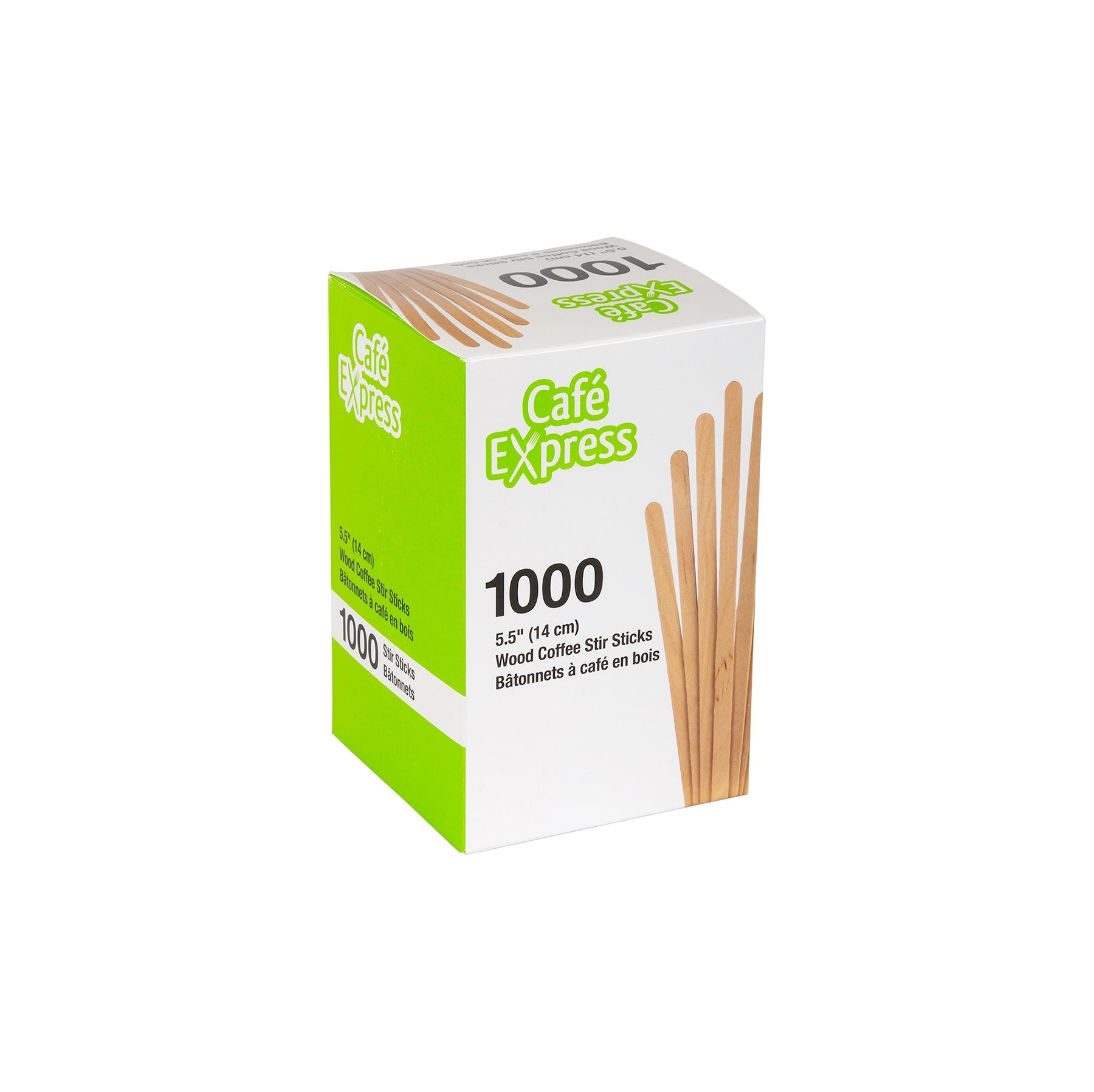 Cafe Express 1000 Wooden Coffee Sticks 5.5in