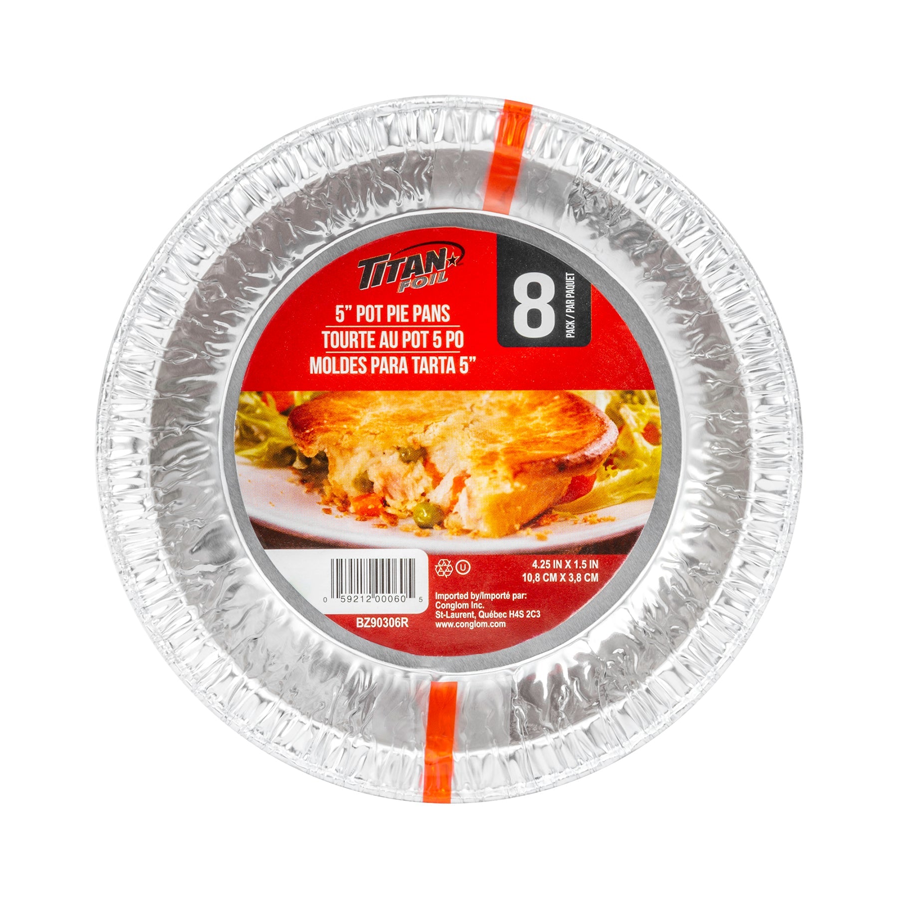 Titan 8 Aluminium Pot Pie Pans 5in