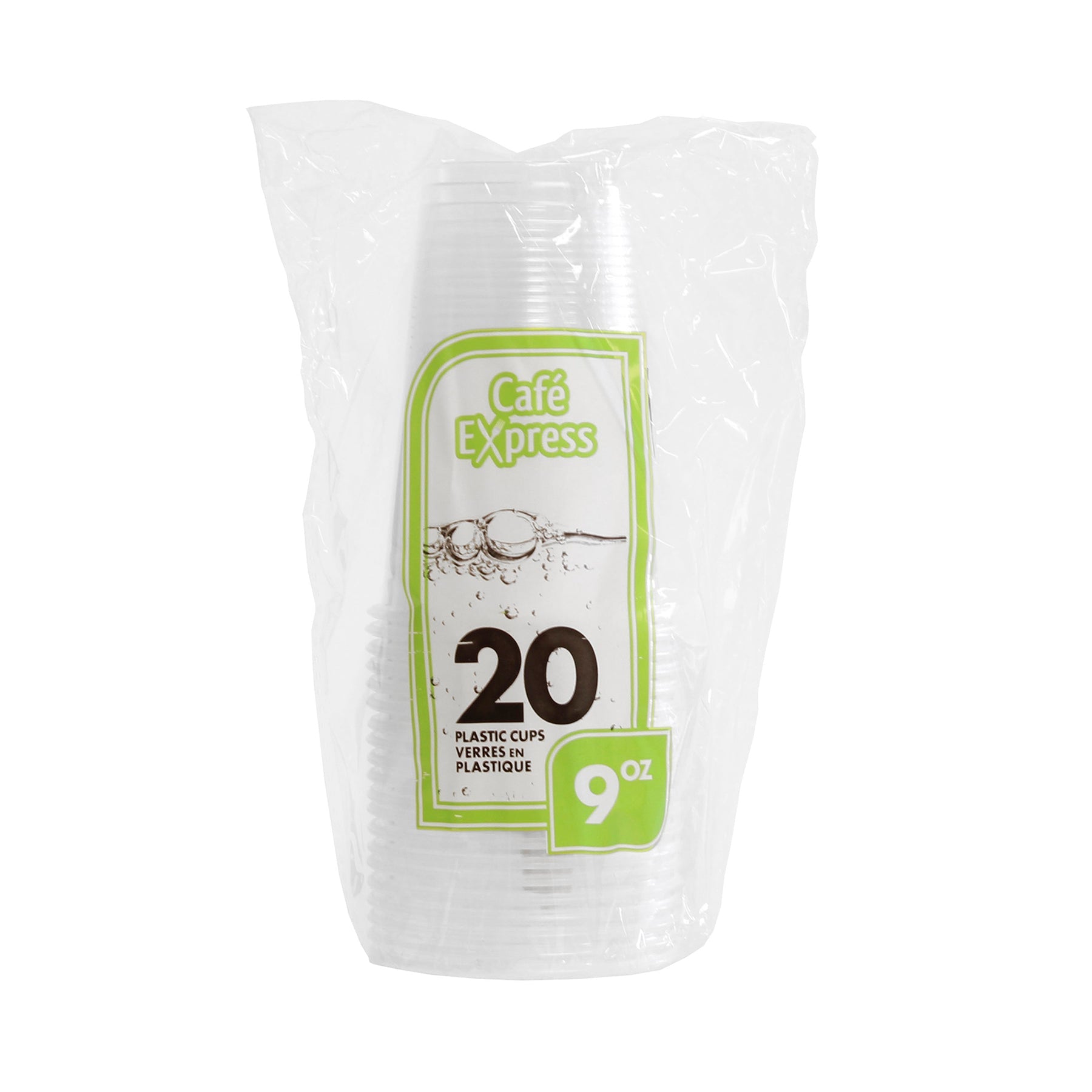 Café Express 20 Cups Clear Plastic 9oz