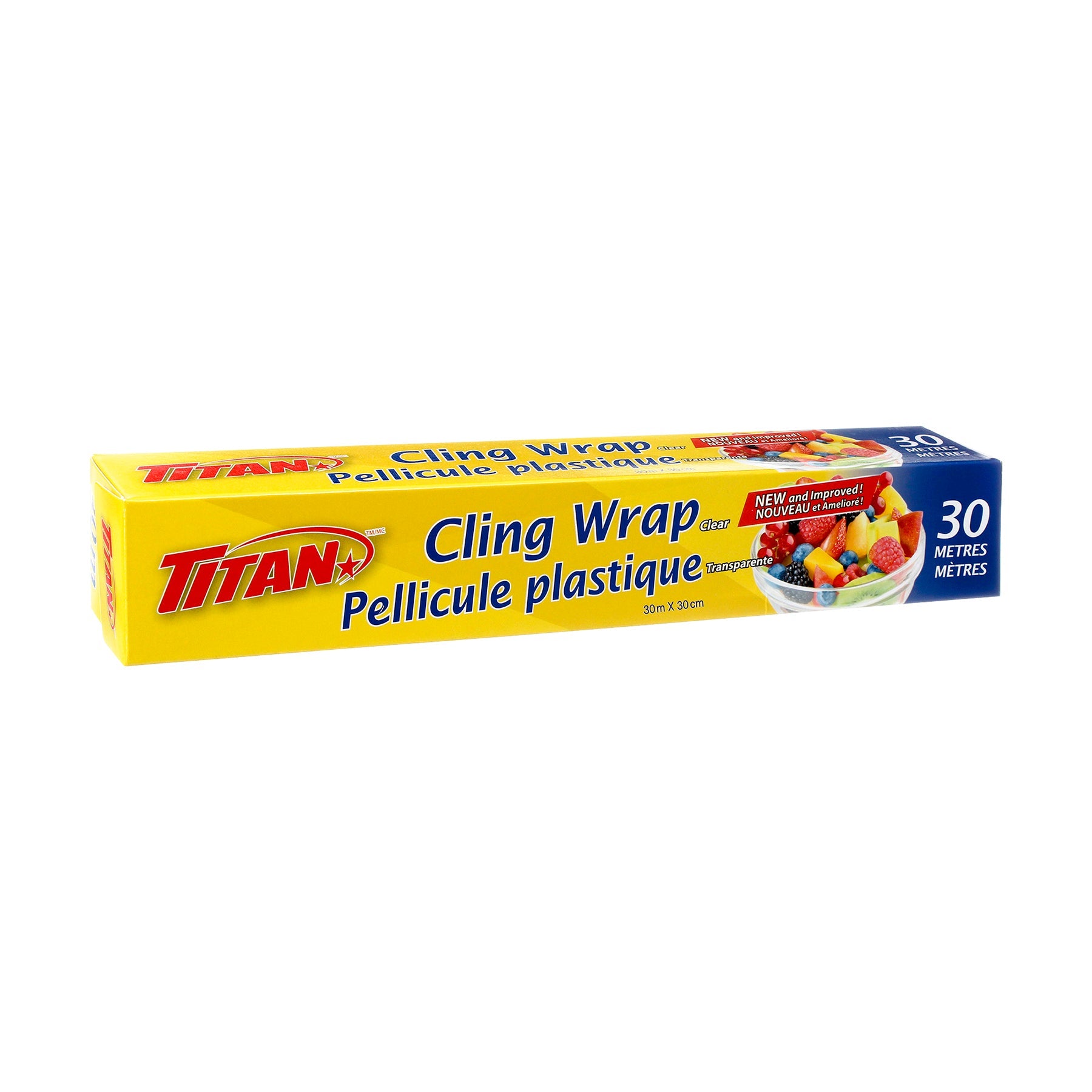Titan Cling Wrap Clear 11.8in x98.4ft (30cm x 30m)