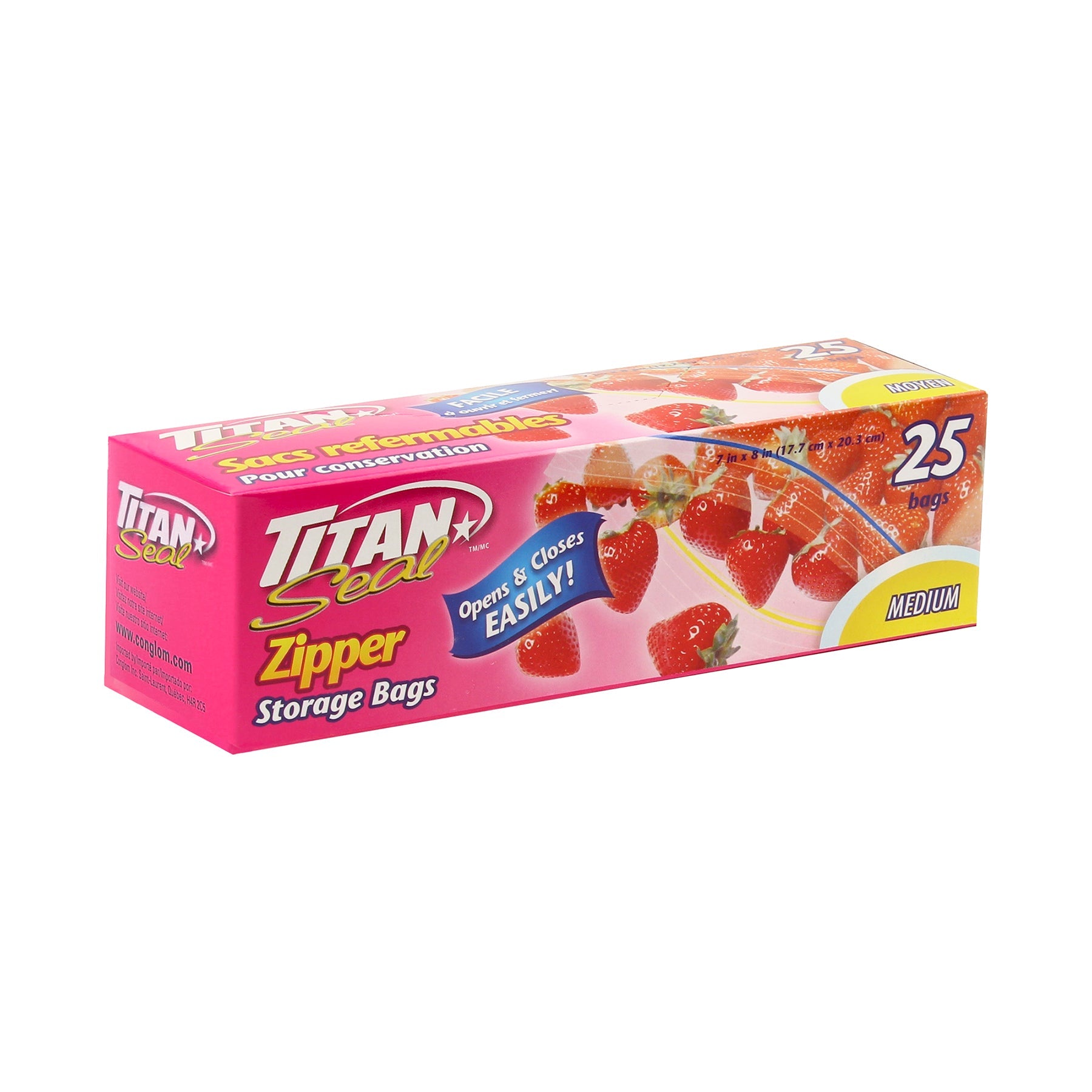 Titan 25 Zipper Storage Bags Medium 7x8in