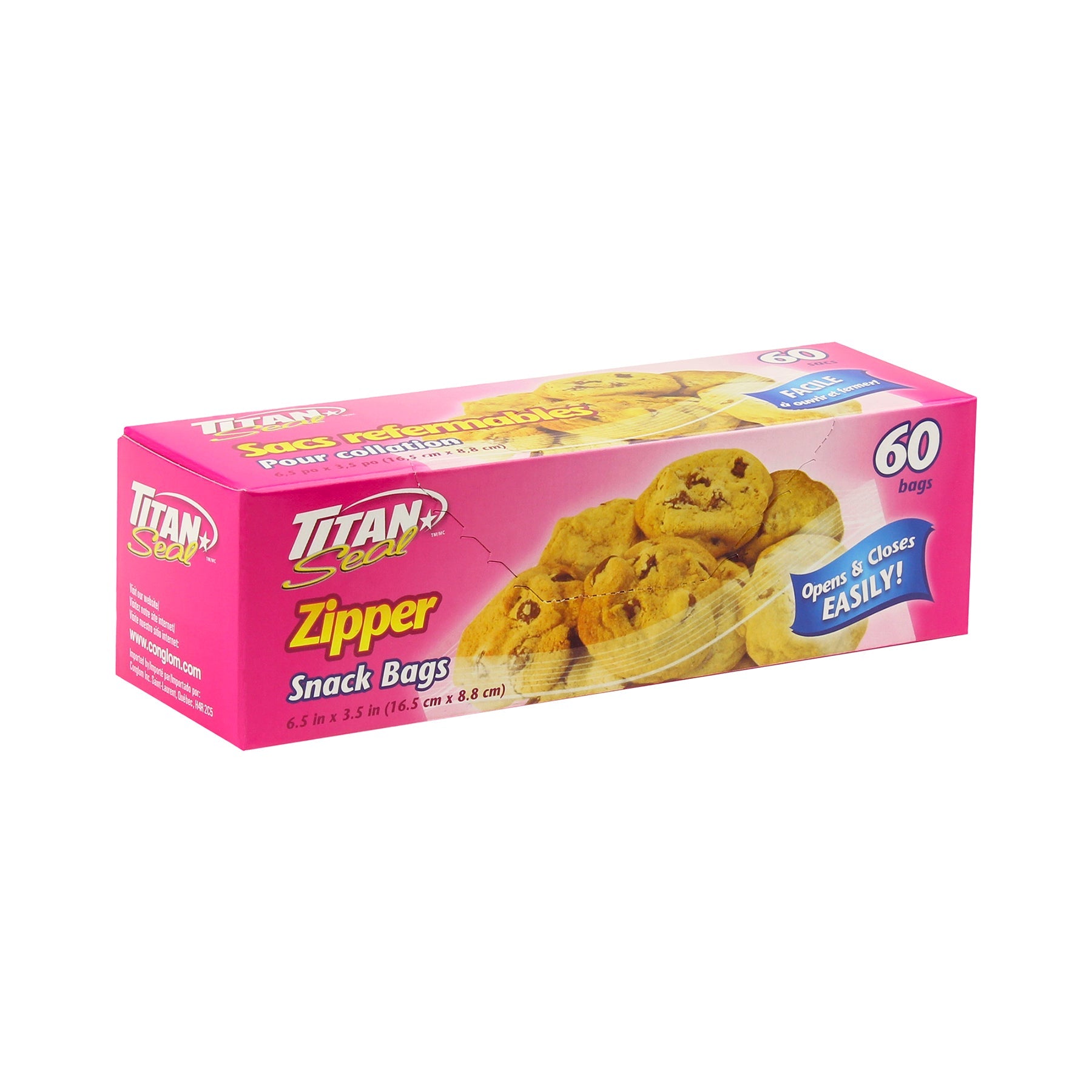 Titan 60 Zipper Snack Bags 6.5x3.5in
