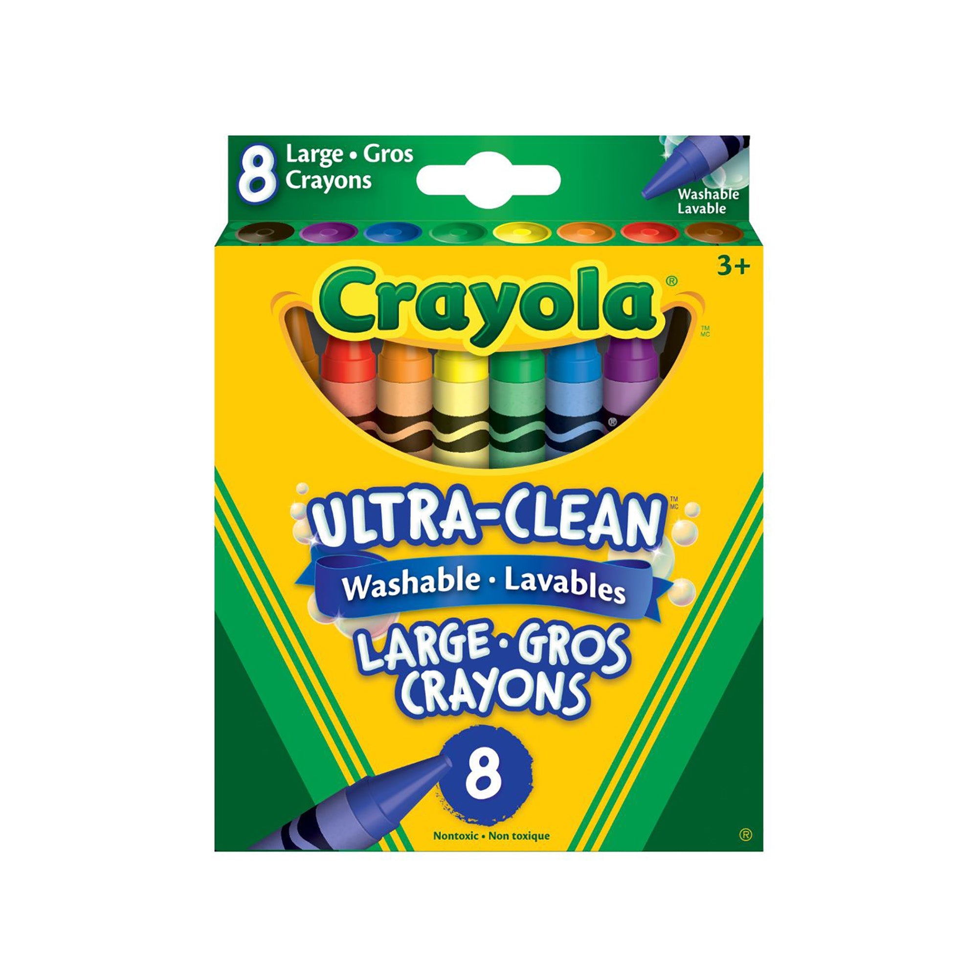 Crayola Ultra Clean 8 Crayons - Washable Large 3.6in