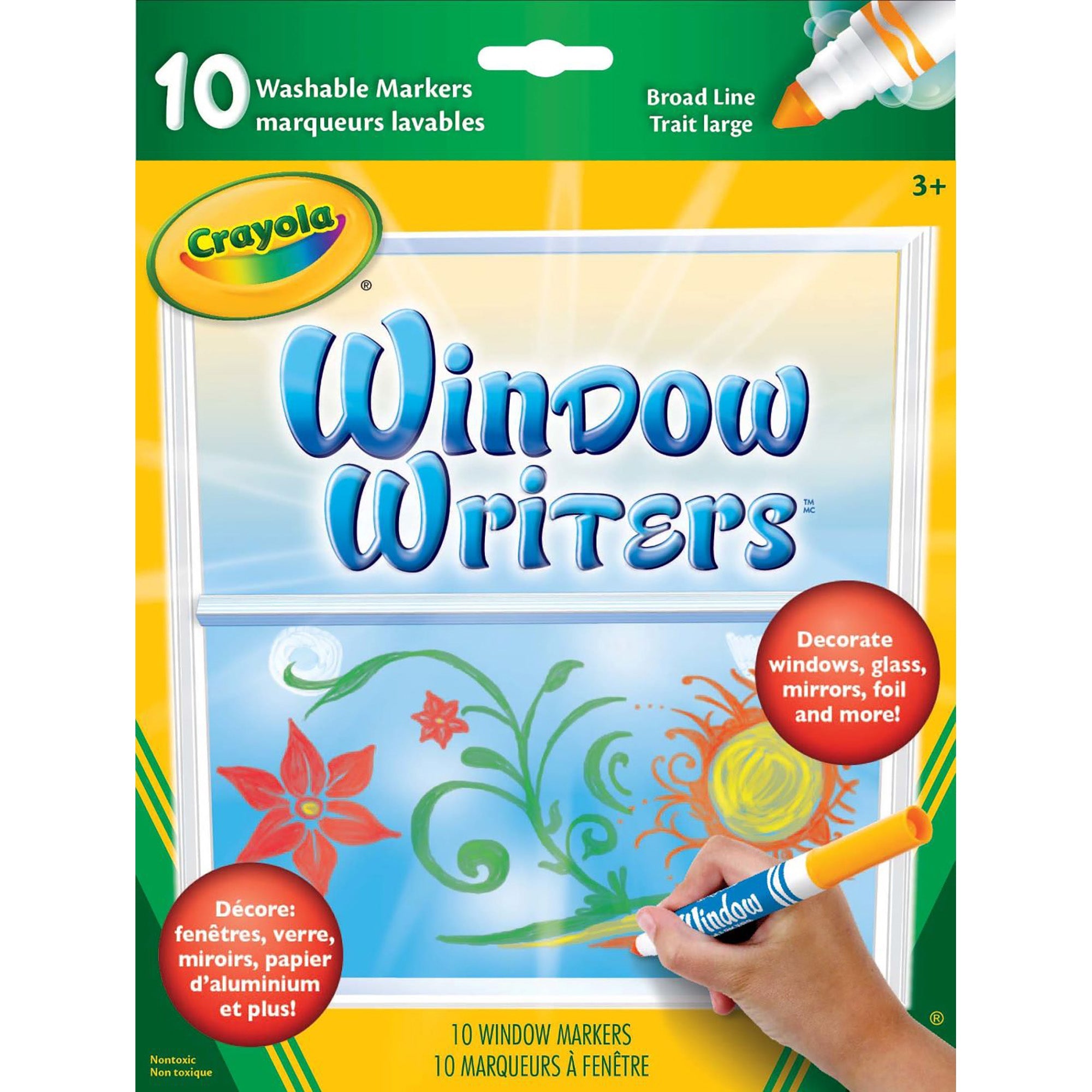 Crayola 10 Window Writers - Broad Line - Washable