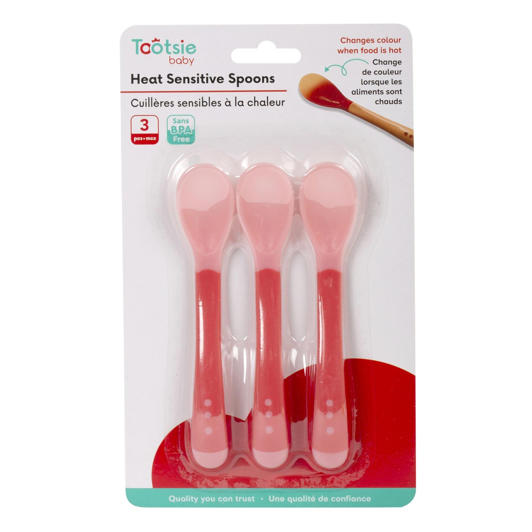 Tootsie Baby 3 Heat Sensitive Spoons Color Changing 5.25in