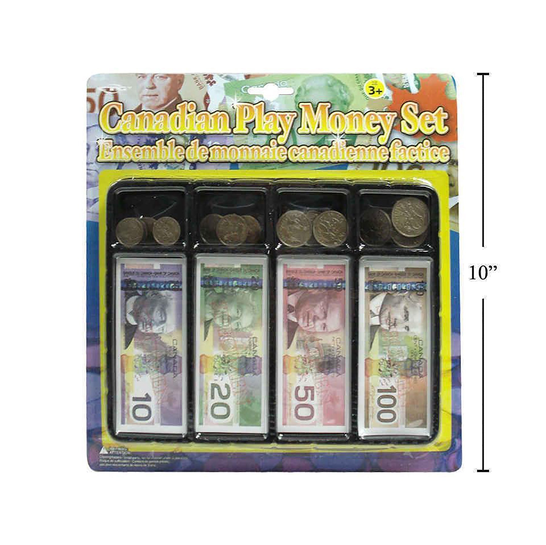 Canadian Play Money Set with Plastic Tray 8.75x6.25in