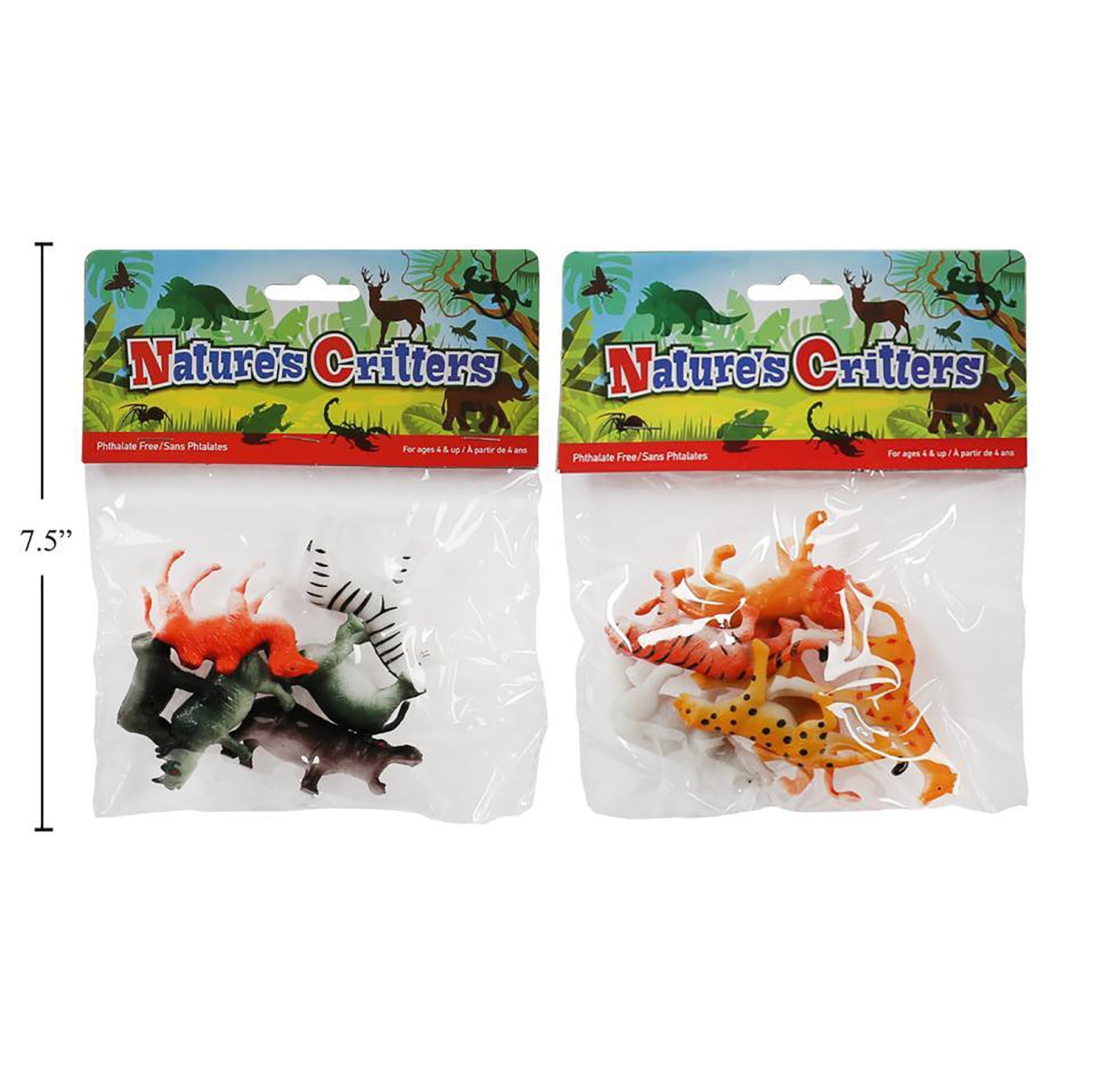 Nature's Critters 6 Plastic Wild Animals 1.5 to 2in