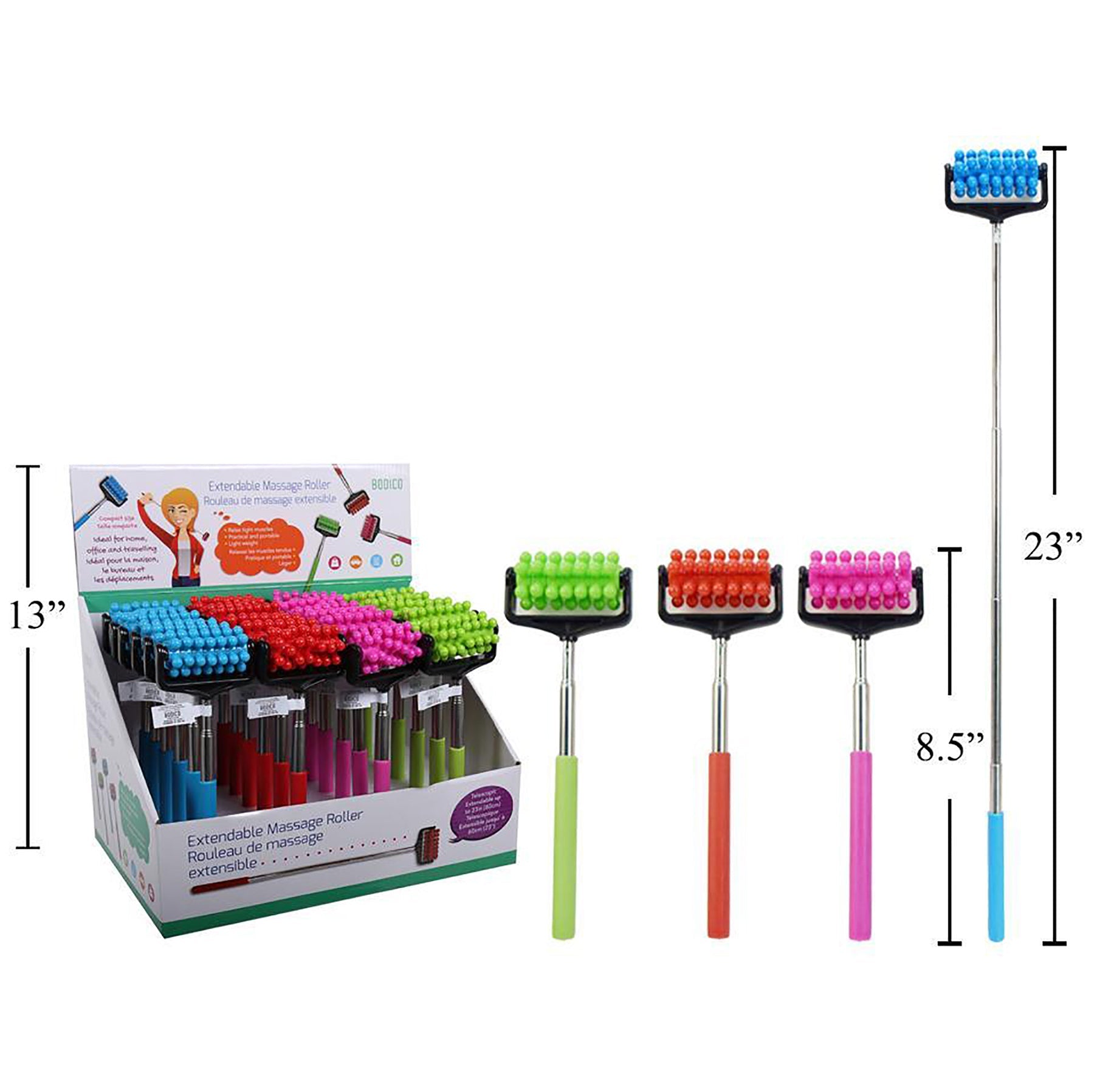 Bodico Extendable Massage Roller 8.5 to 23in