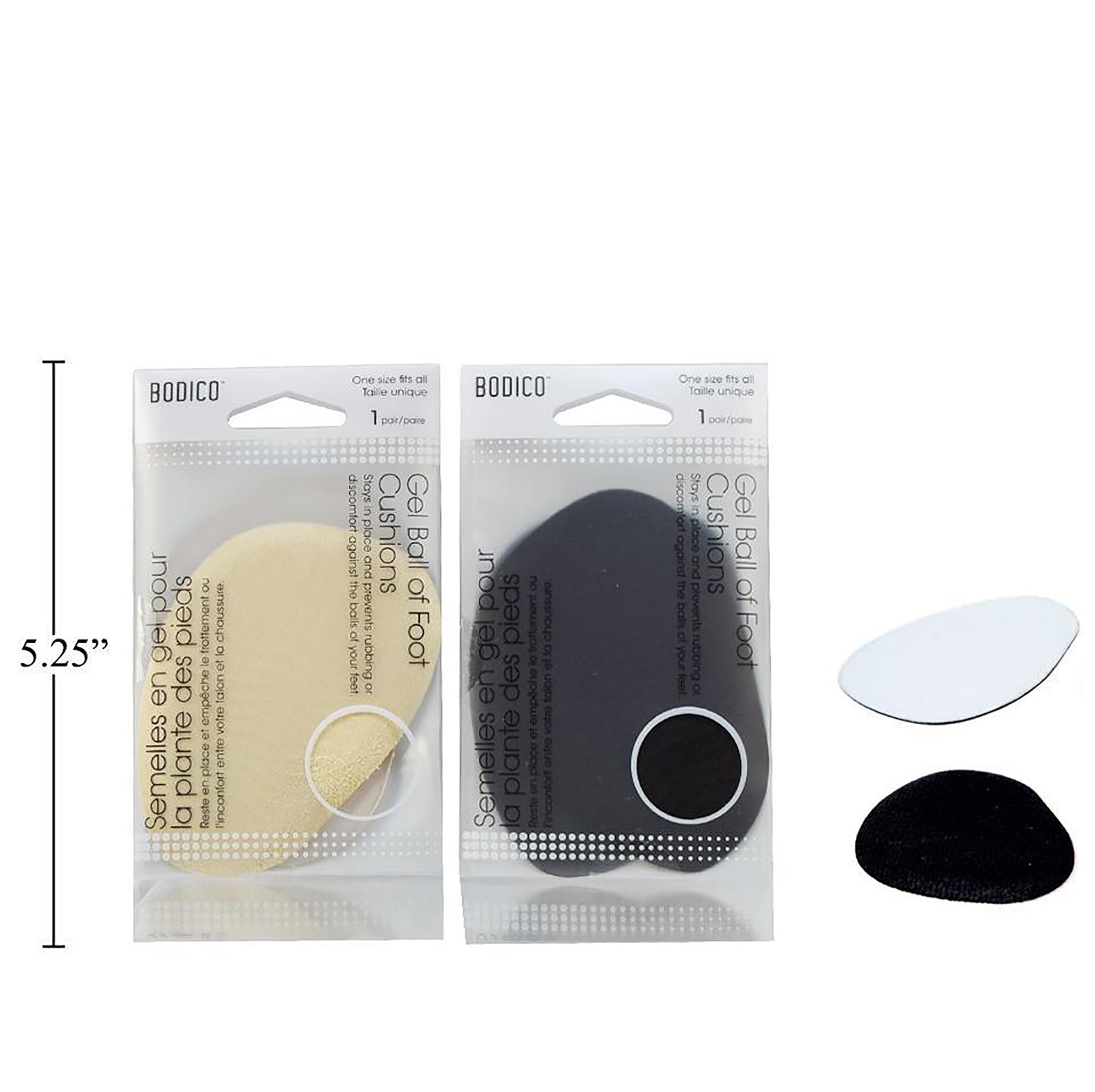 Bodico 1 Pair Ball of Foot Gel Cushions 4x2.75in
