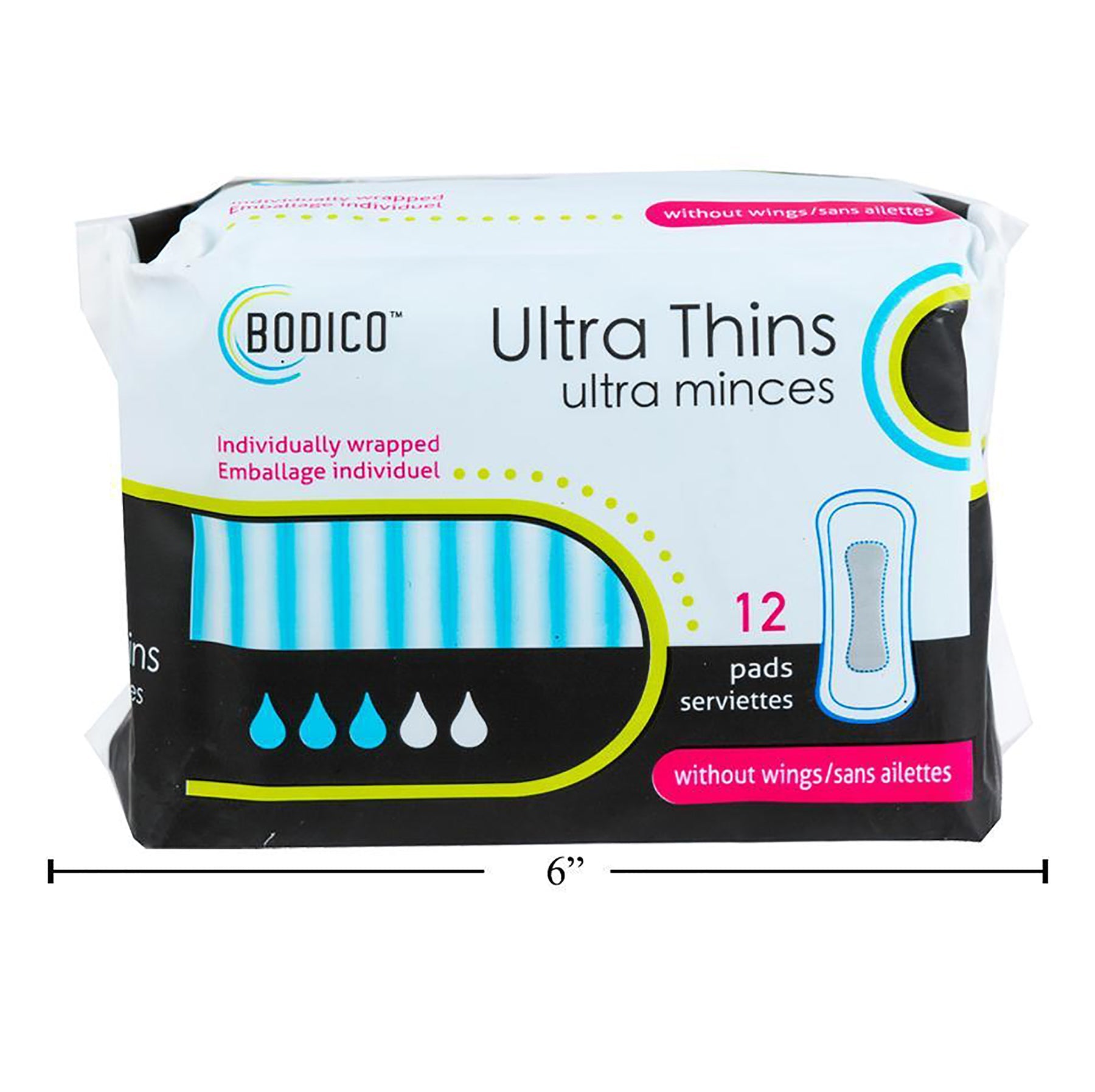 Bodico 12 Pads Wingless Ultra Thin