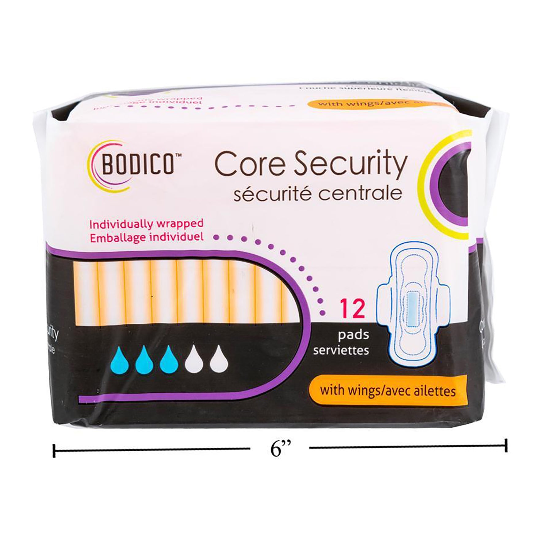Bodico 12 Pads with Wings and Leakguard