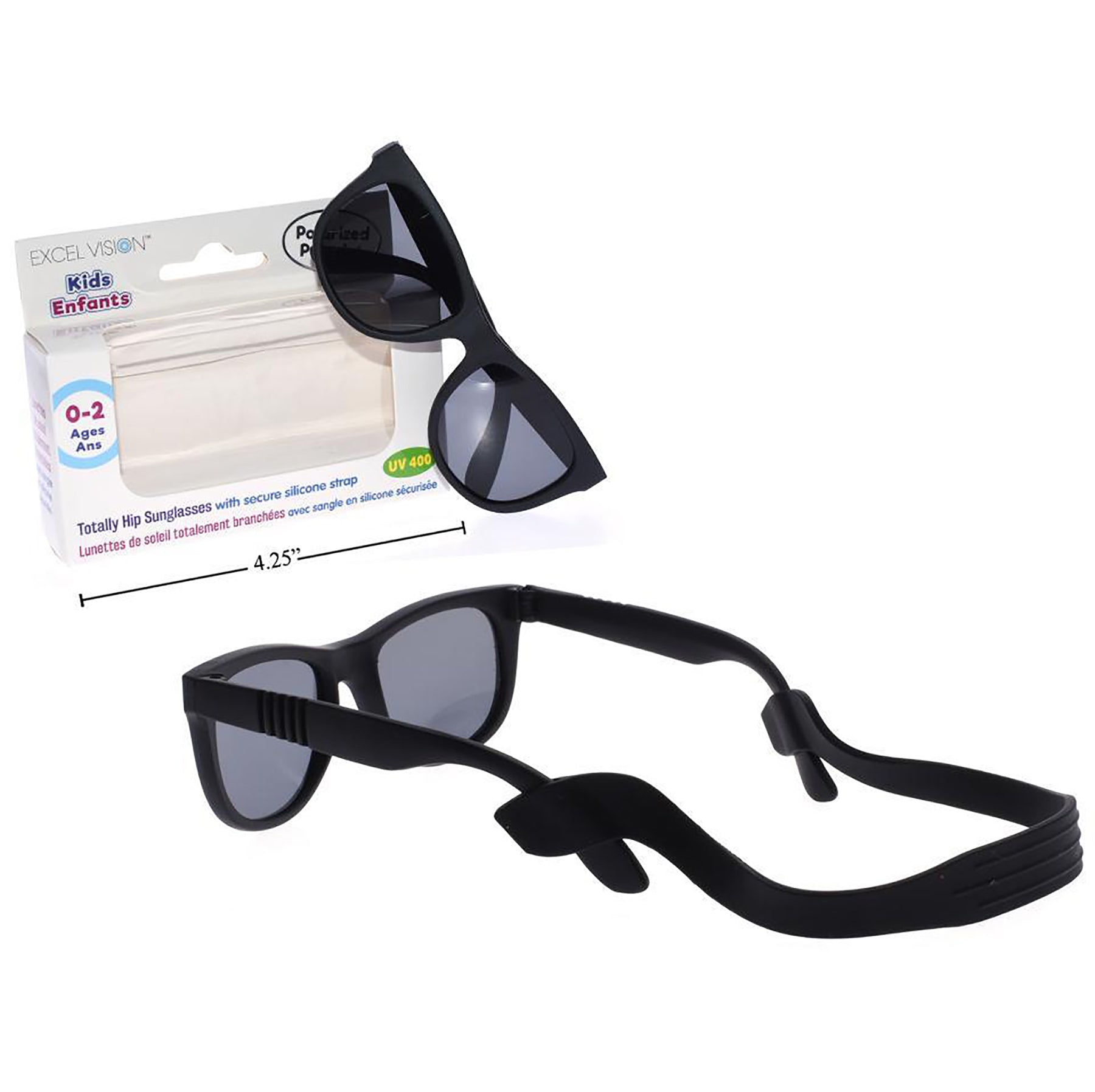 Excel Vision Polarized Sunglasses with Silicone Strap Black 0 - 2 yr