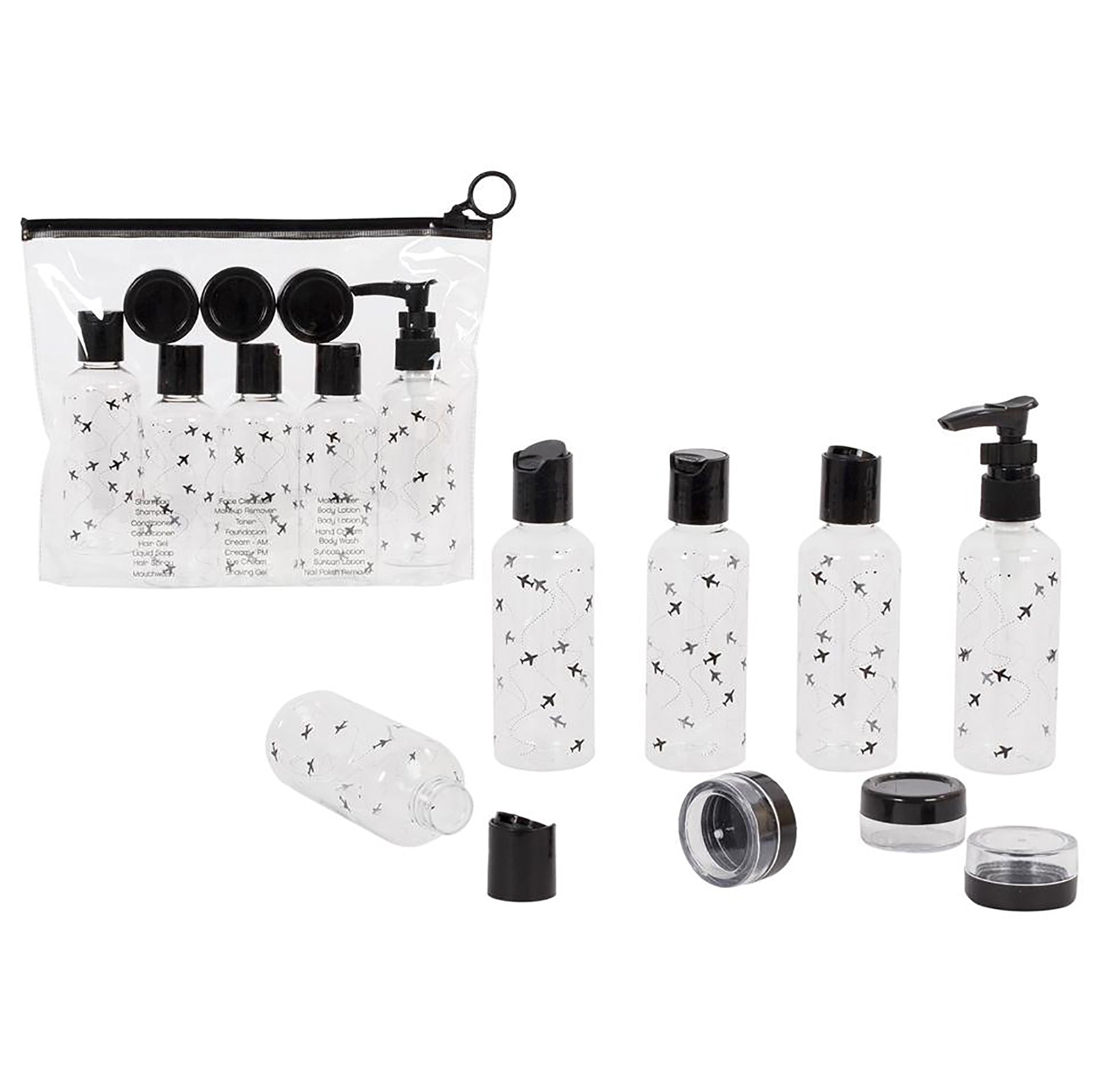 Global 9pcs Travel Bottle Set Plastic