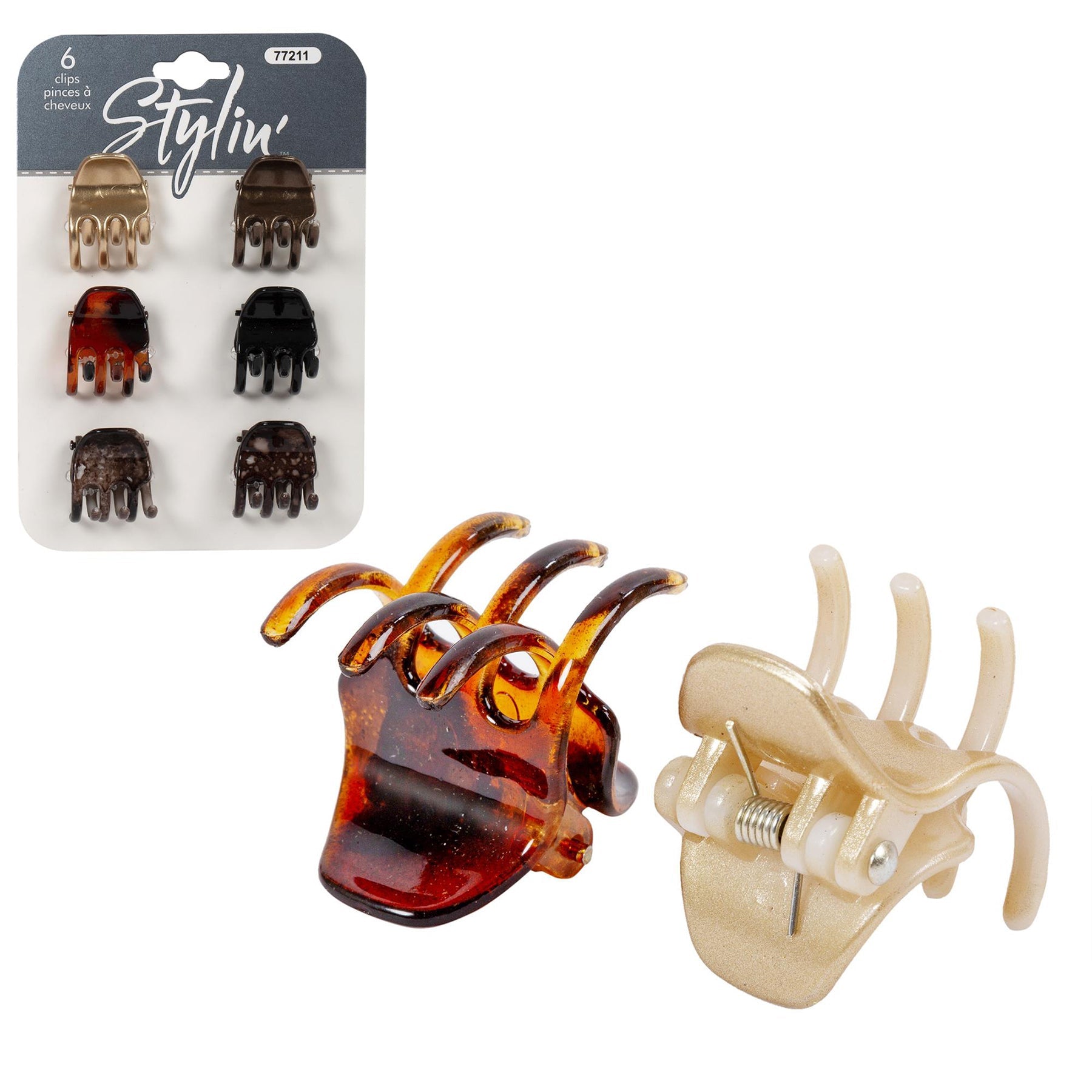 Stylin 6 Mini Claw Clips 0.75x1.1in each
