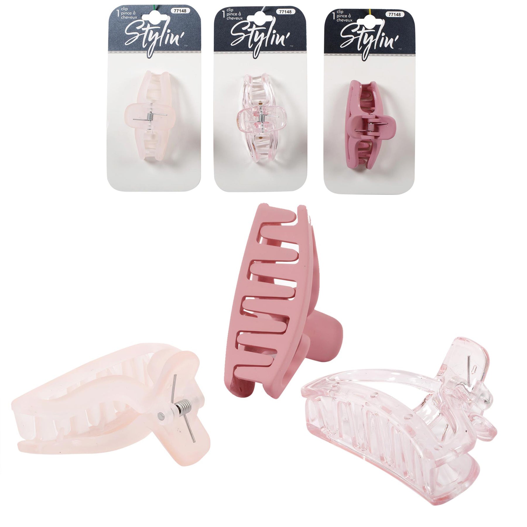 Stylin G Claw Clip Pinks 2.5x1.5in