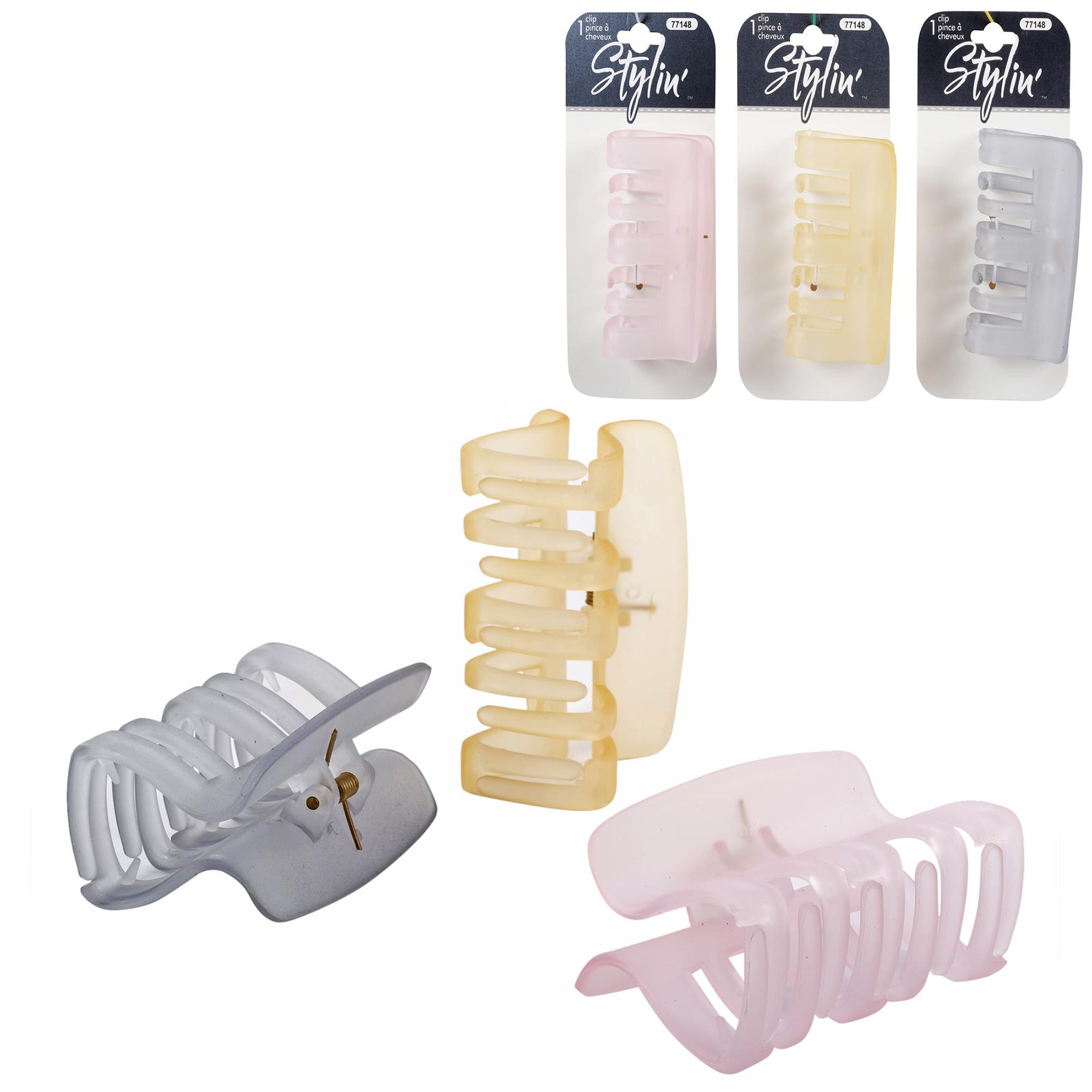 Stylin G Claw Clip Frosted 3x1.8in