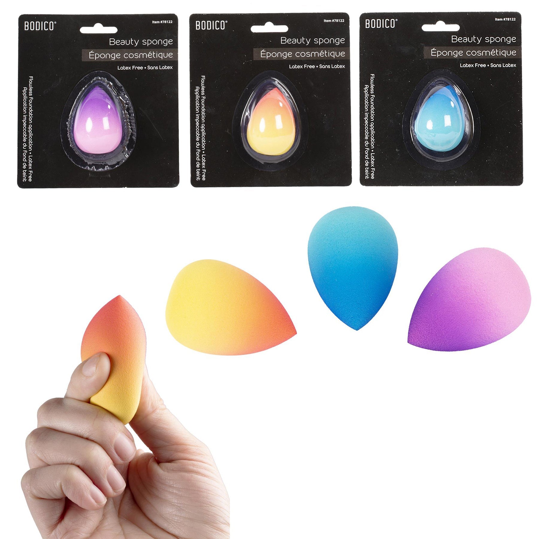 Bodico Beauty Sponge Ombre Latex Free 2.25x1.6in