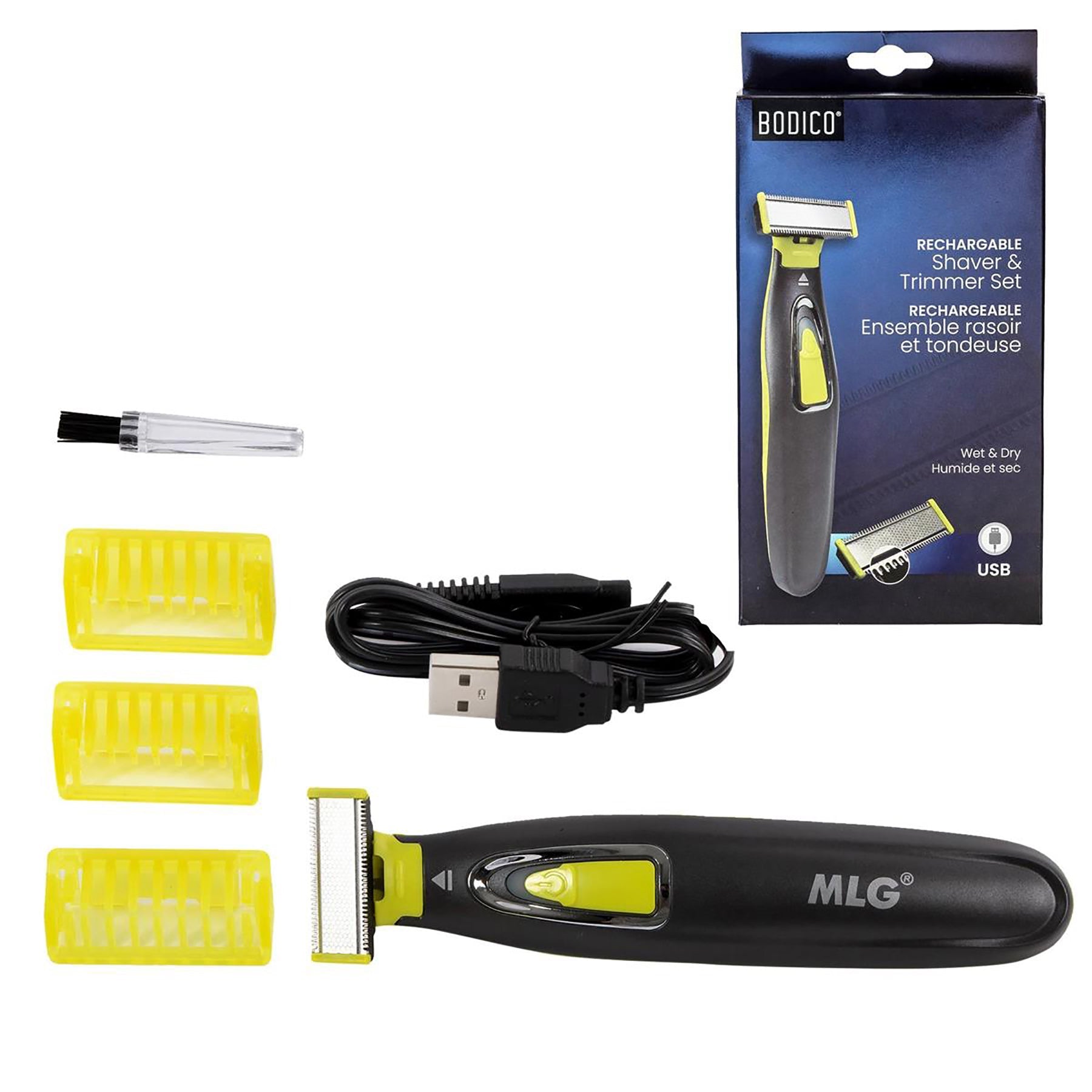 Bodico Trimmer and Shaver Set USB Recharge