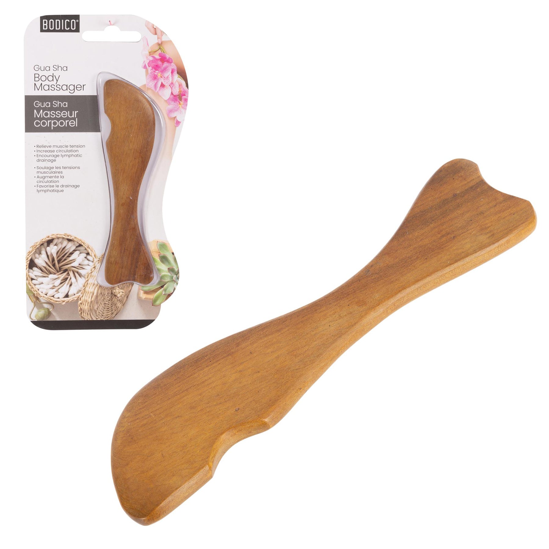 Bodico Gua Sha Wooden Massager 6.5x1.5in