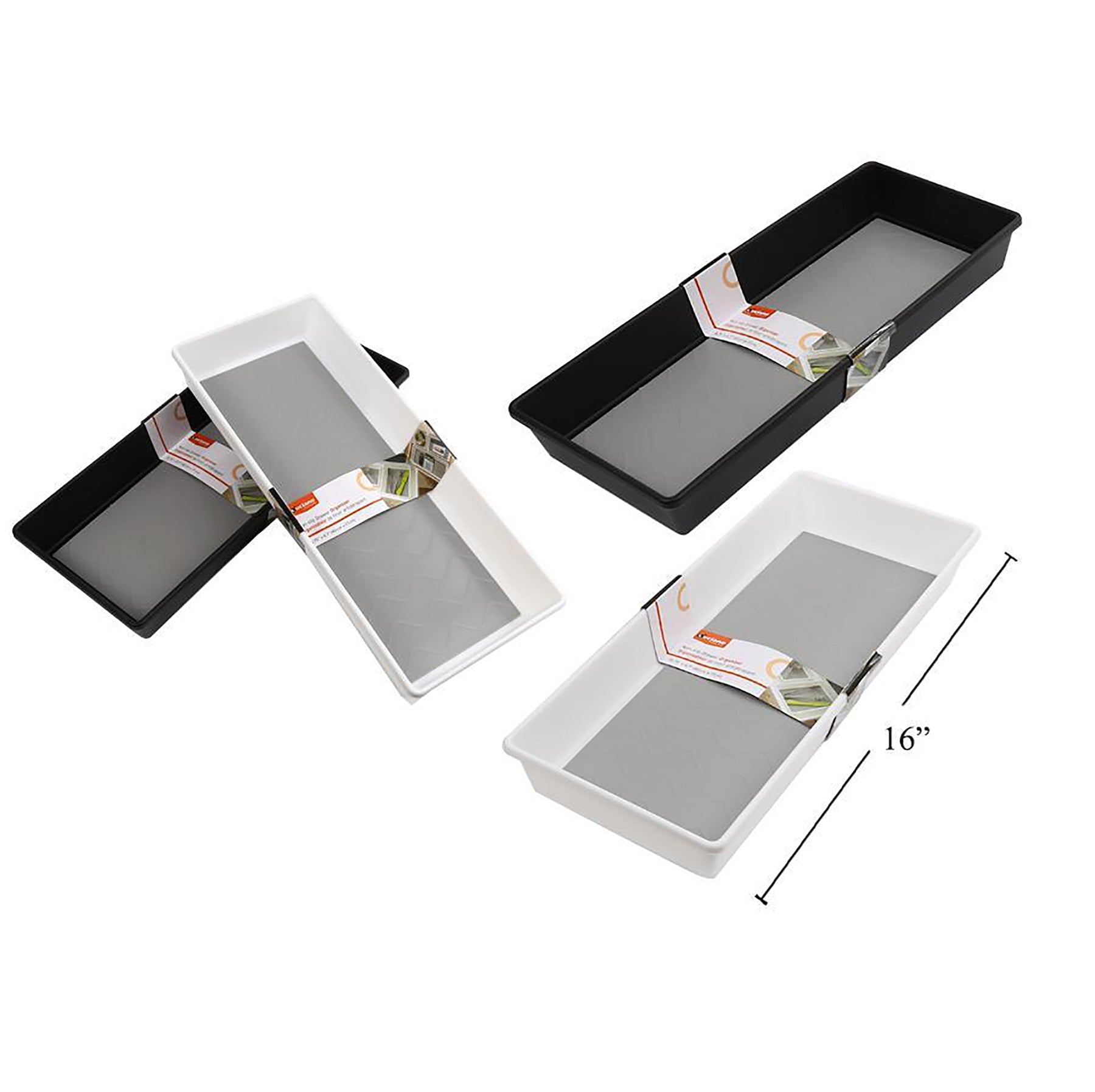 Luciano Drawer Organizer Non-slip Plastic 15.75x6.7x2in