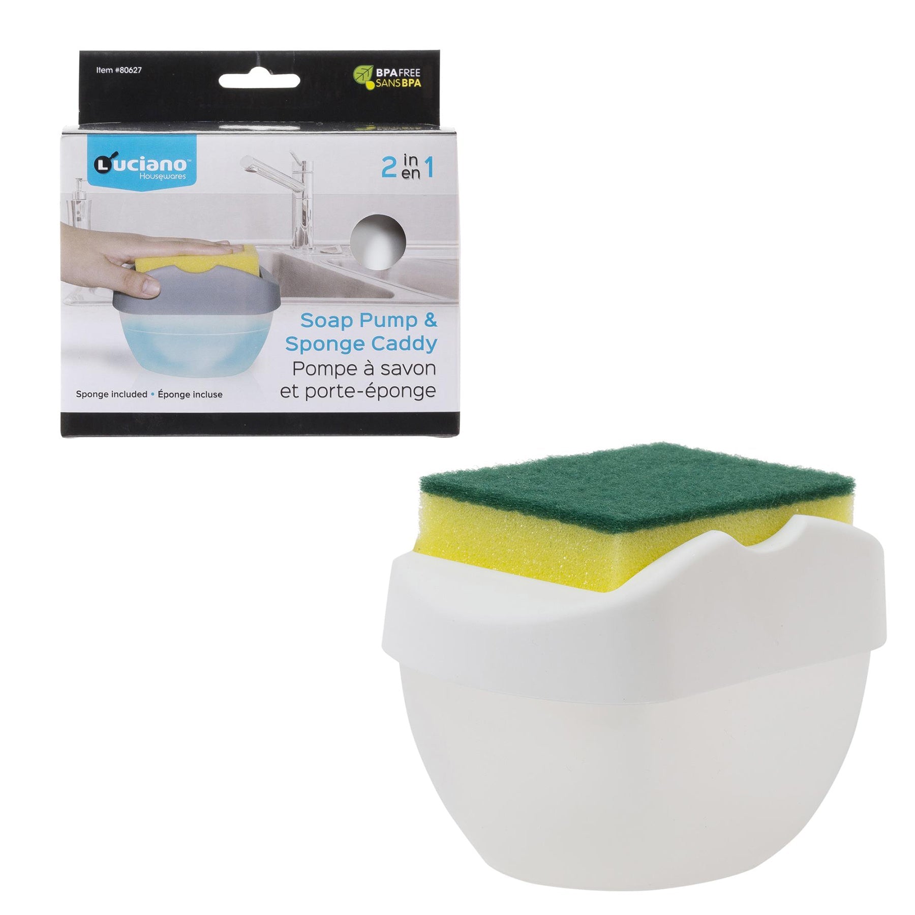 Luciano Soap Pump Caddy Plastic 13.5oz 7x5.6x3.6in