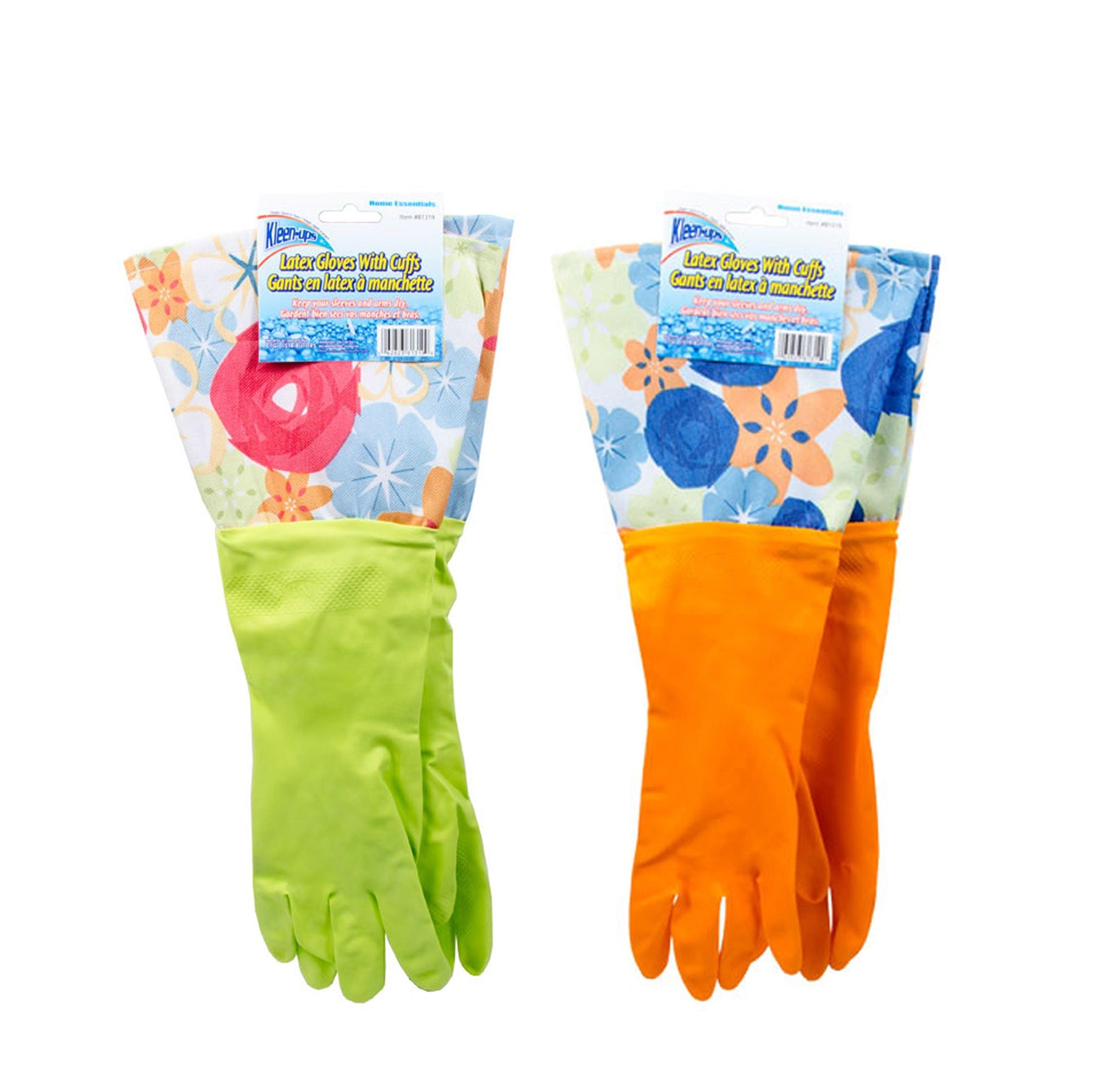 Home Essentials 1 Pair Fashion Gloves Latex with Cuff 15.5in