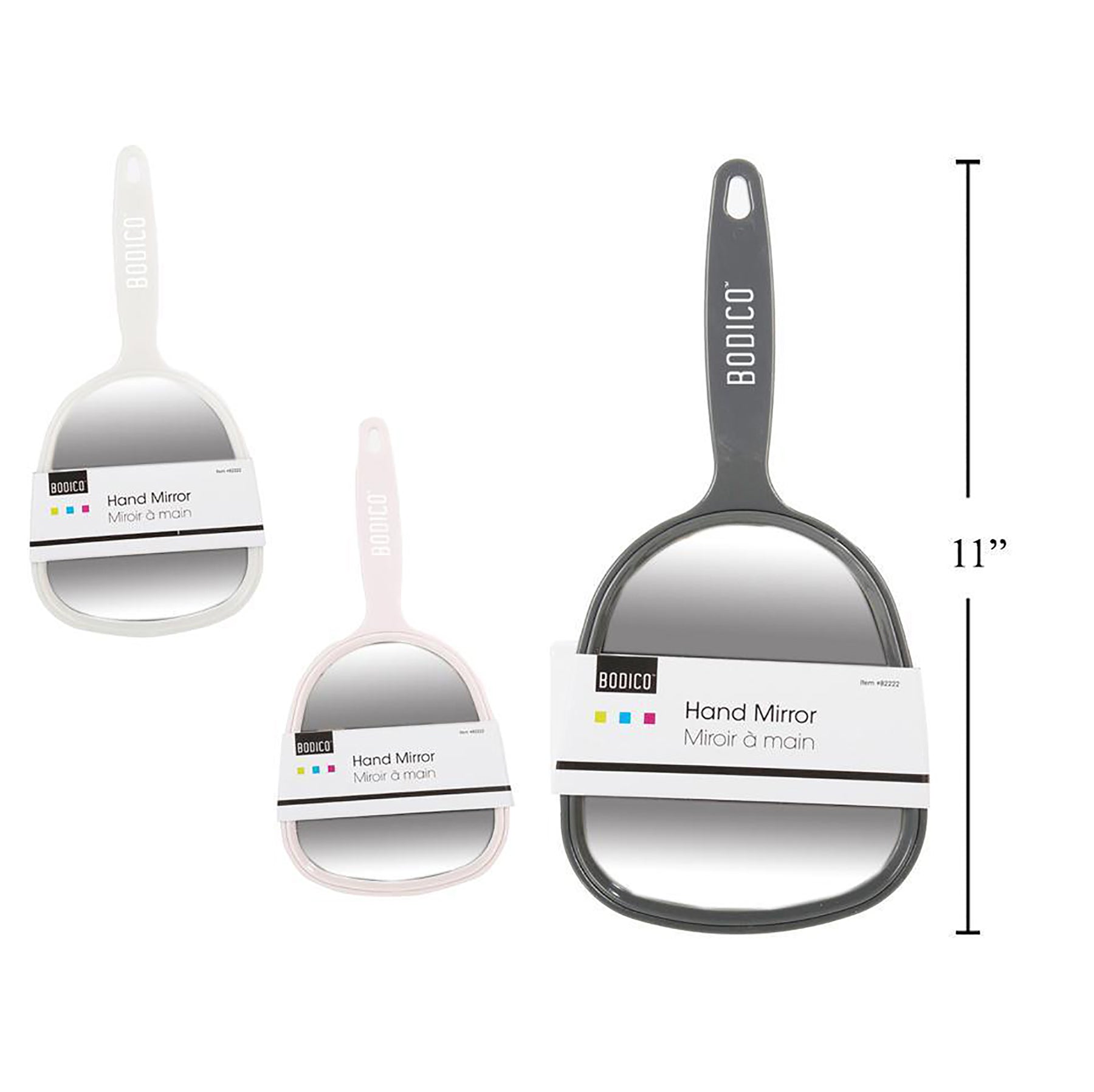 Bodico Hand Mirror with Plastic Handle 11in