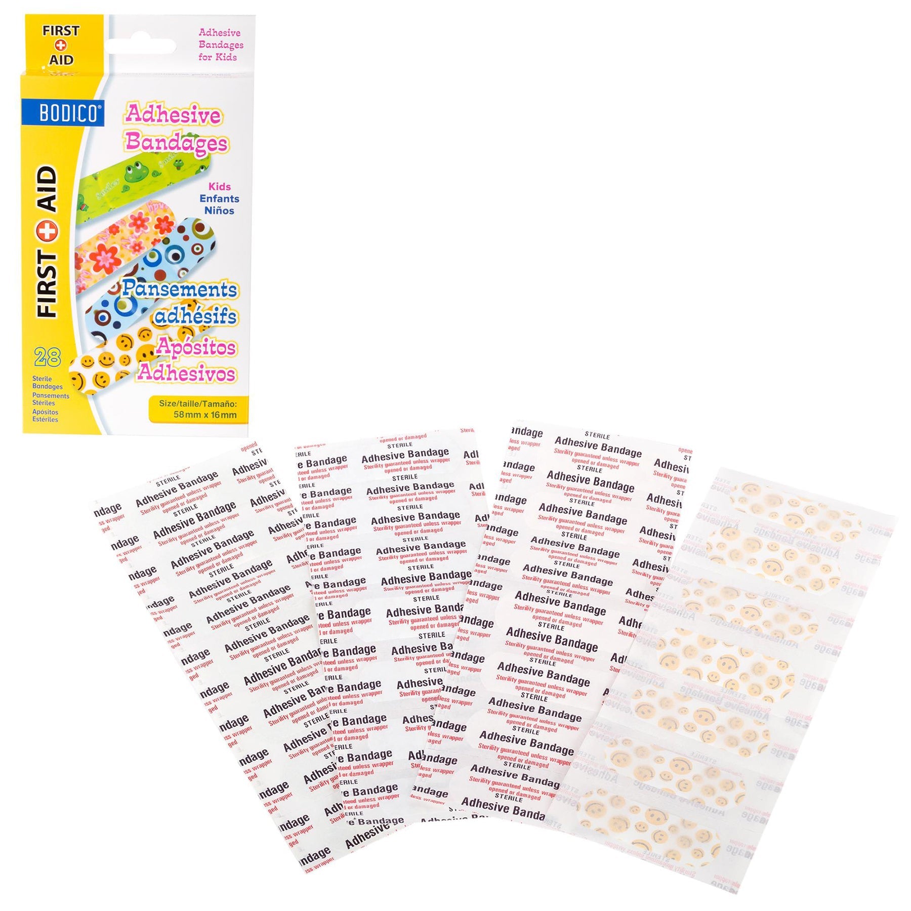 Bodico 28 Kid's Bandages 2.2x0.6in