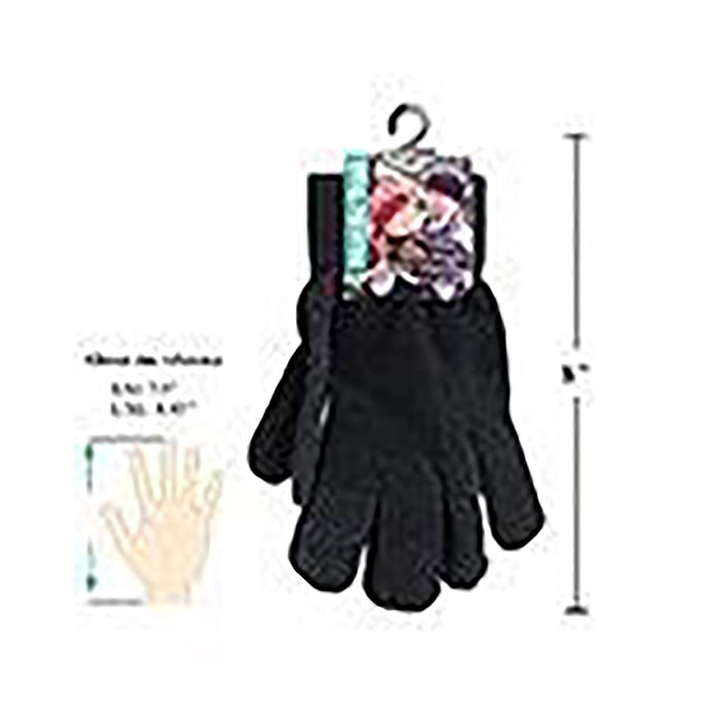 Nordic Trail - Adult Knitted Magic  Gloves-Black