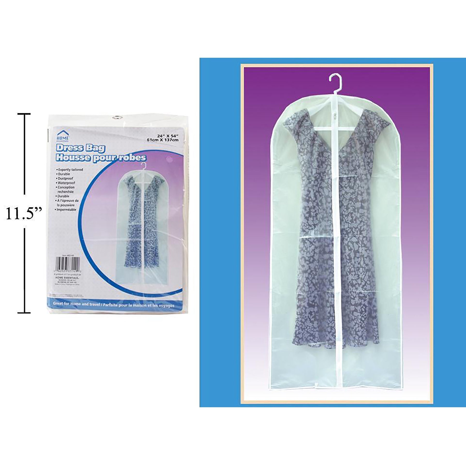 Home Essentials Dress Bag with Zipper 24x54in