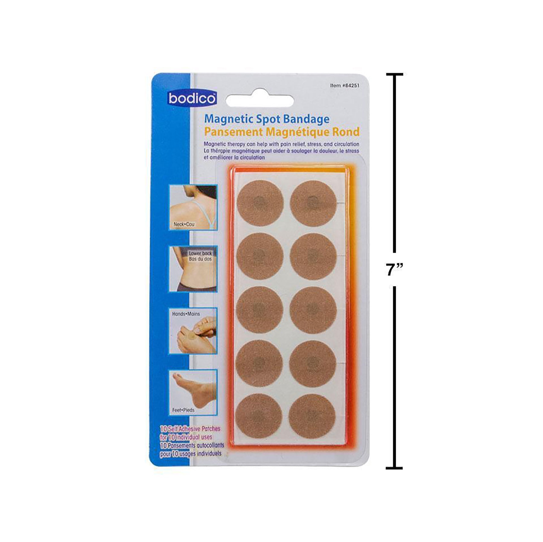 Bodico 10 Magnetic Spot Bandages Round 1200 gauss 0.82in dia.