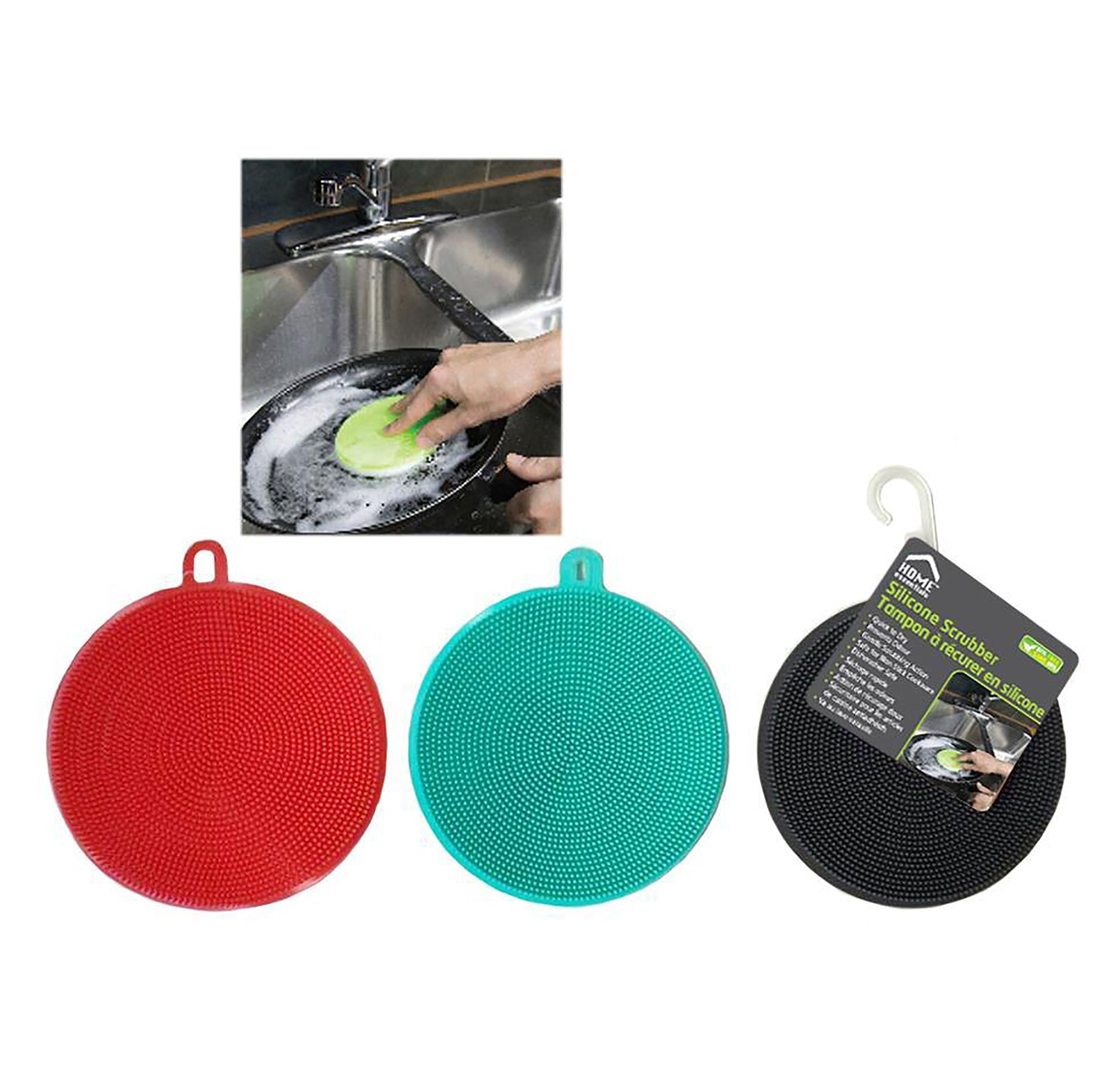 Home Essentials Silicone Scrubber 4.4in