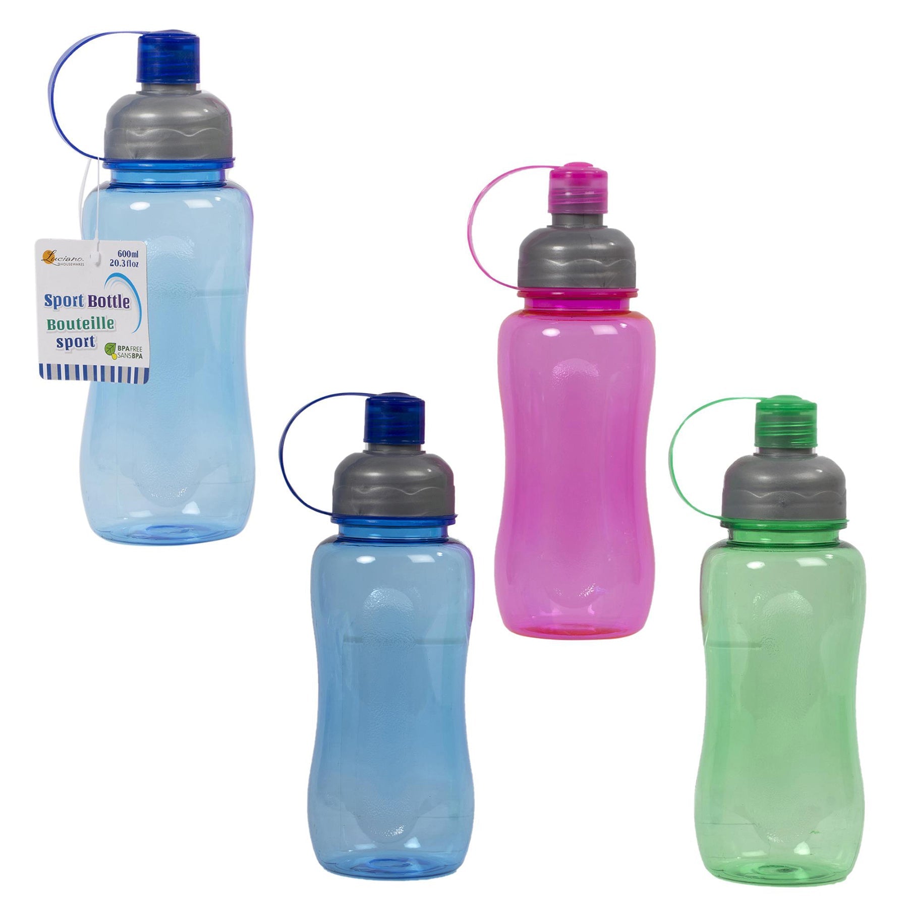 Luciano Sport Bottle Plastic 20.2oz (600ml)