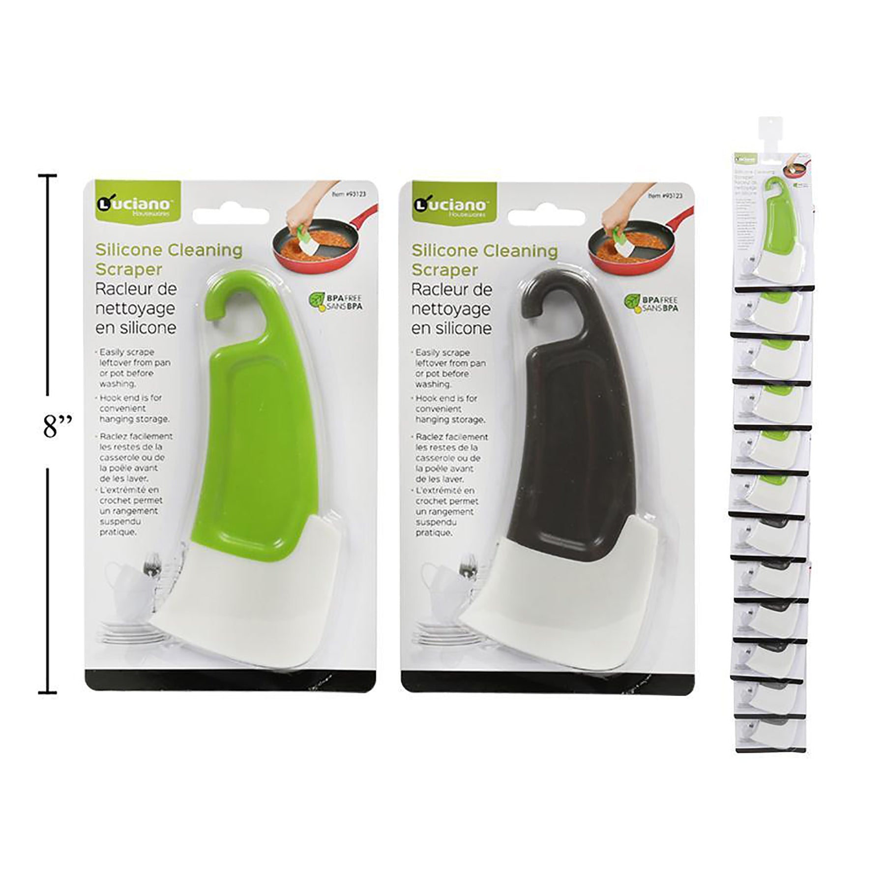 Luciano Frying Pan Scraper Silicone 6x3in