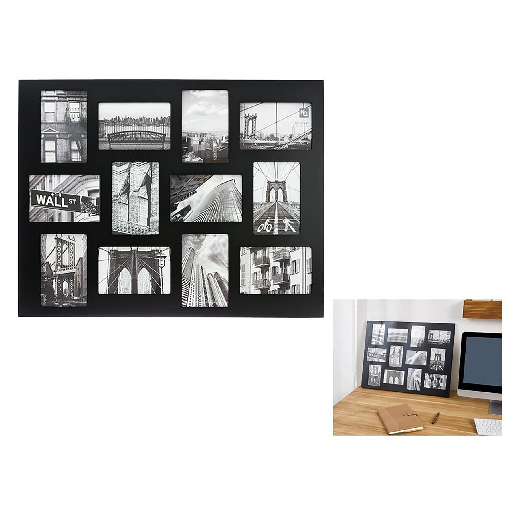 KG Napa Collage Matte Black Frame 18x24in