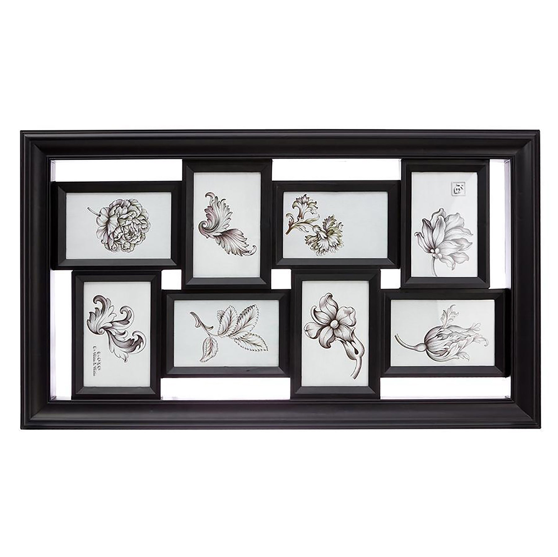 KG Montage Collage Black Frame for 8 Photos 4x6in 15.5x27in