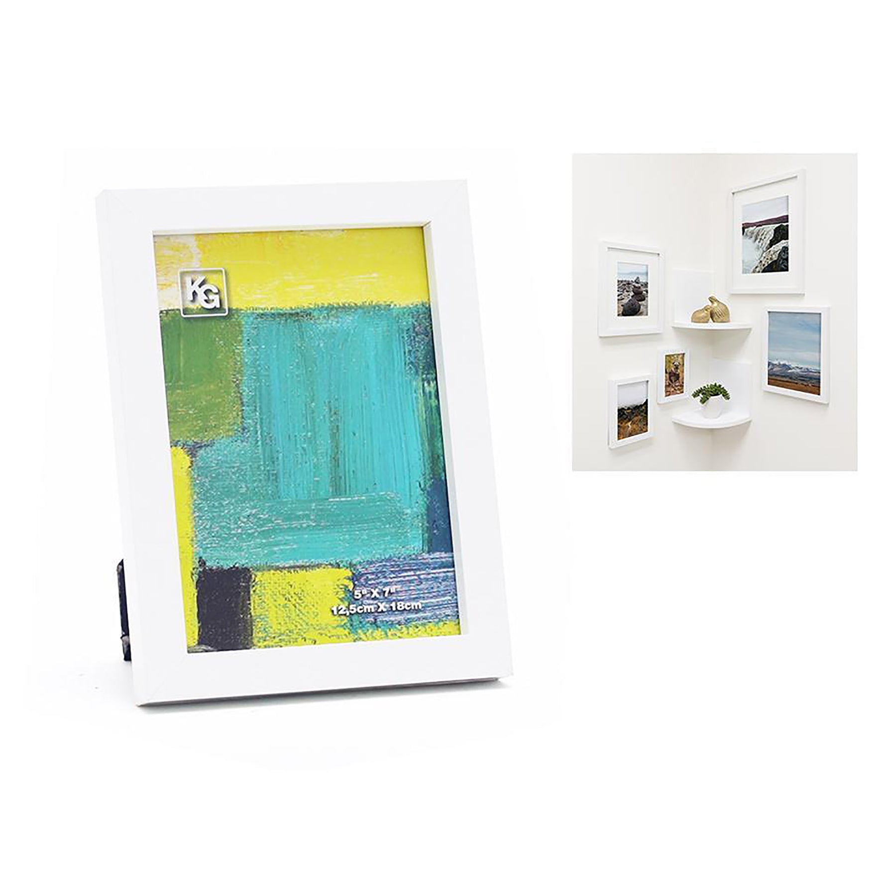 KG Contempo White Wood Frame 5x7in