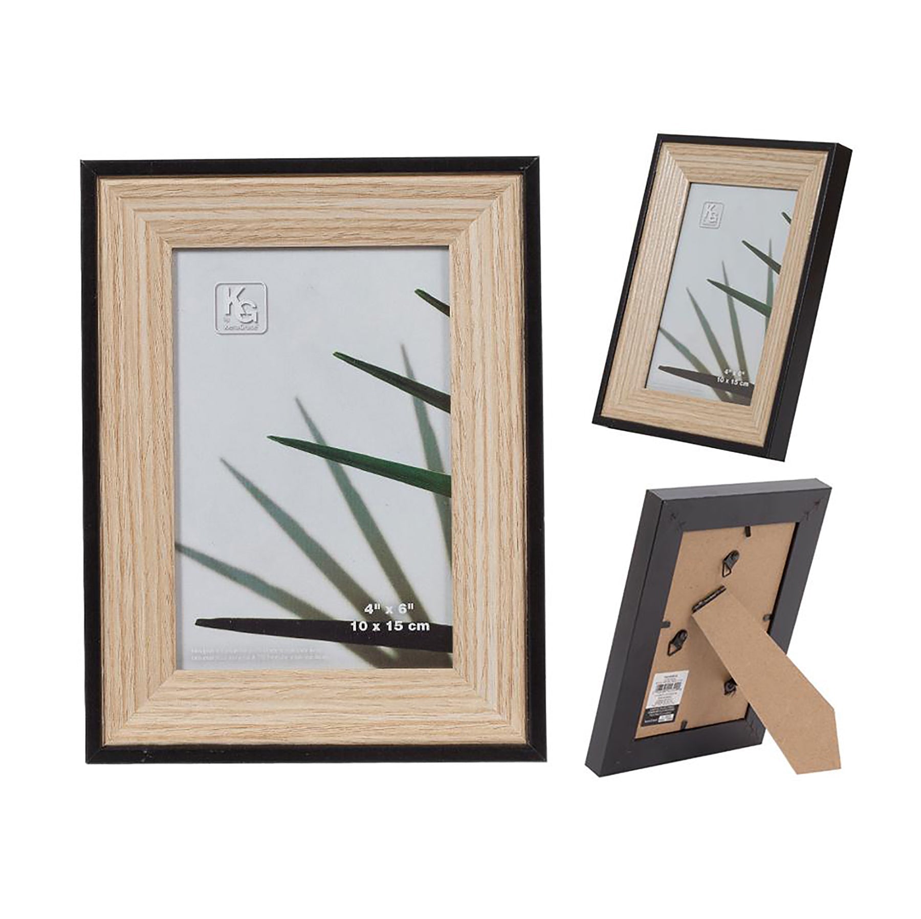KG Alder Black and Natural Wood Frame 4x6in
