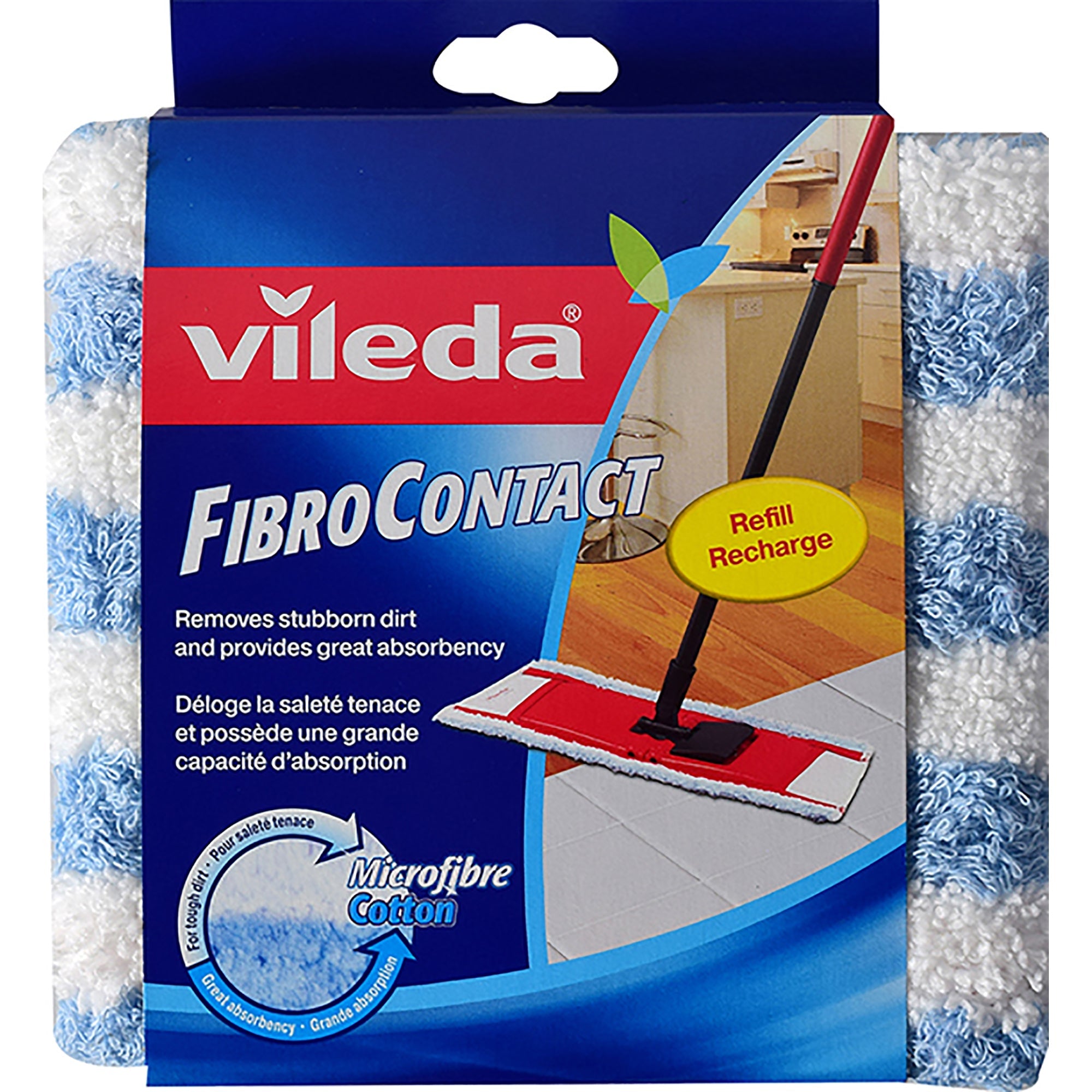 Vileda Refill Fibro Contact - Microfiber and Cotton 18x6in