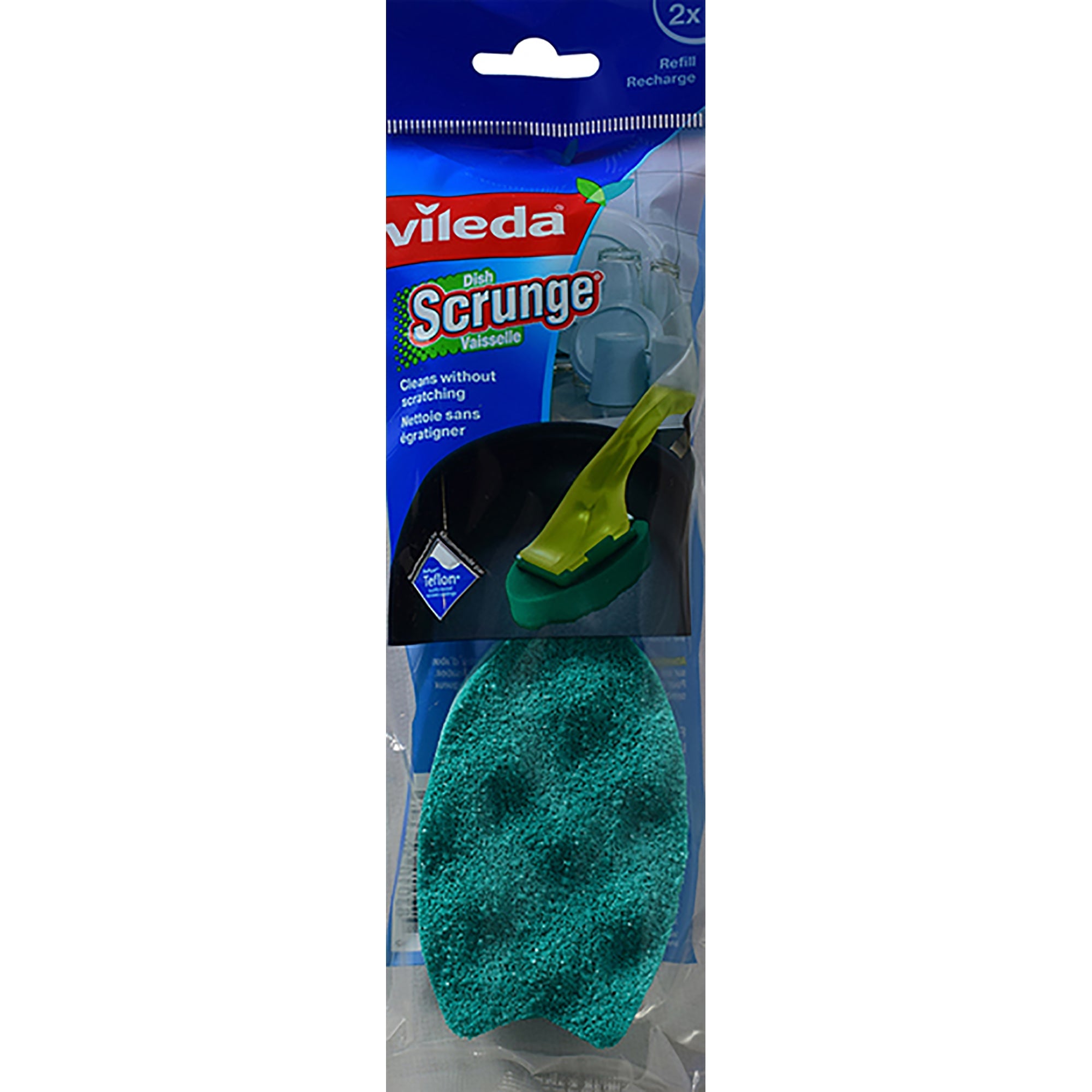 Vileda 2pcs Dishwand Refill 3.5x2.25in
