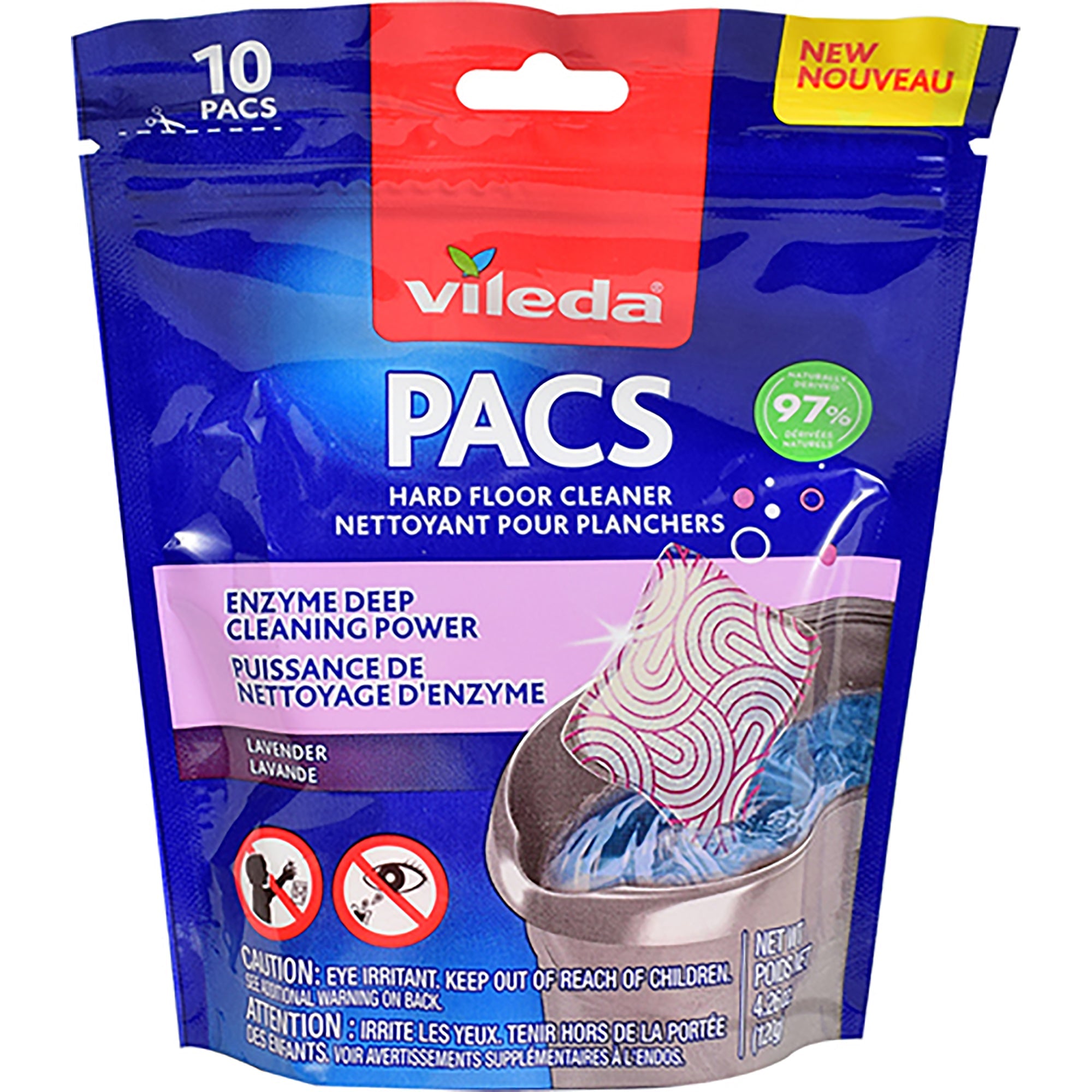 Vileda 10pcs Hard Floor Cleaner - Lavender 4.26oz