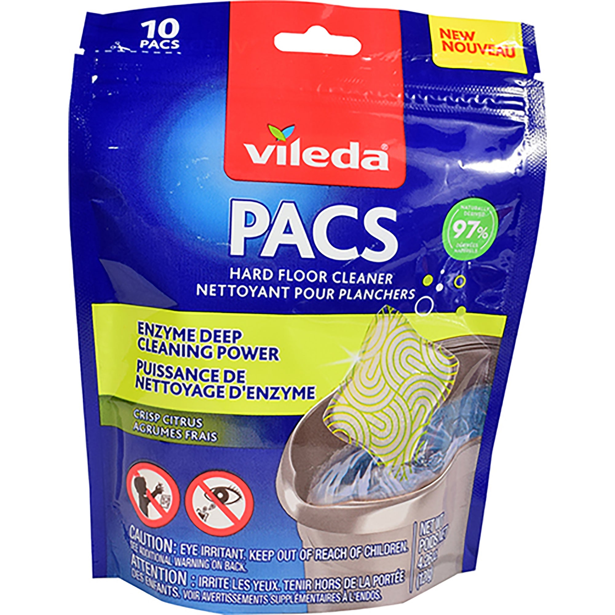 Vileda 10pcs Hard Floor Cleaner - Crisp Citrus 4.26oz