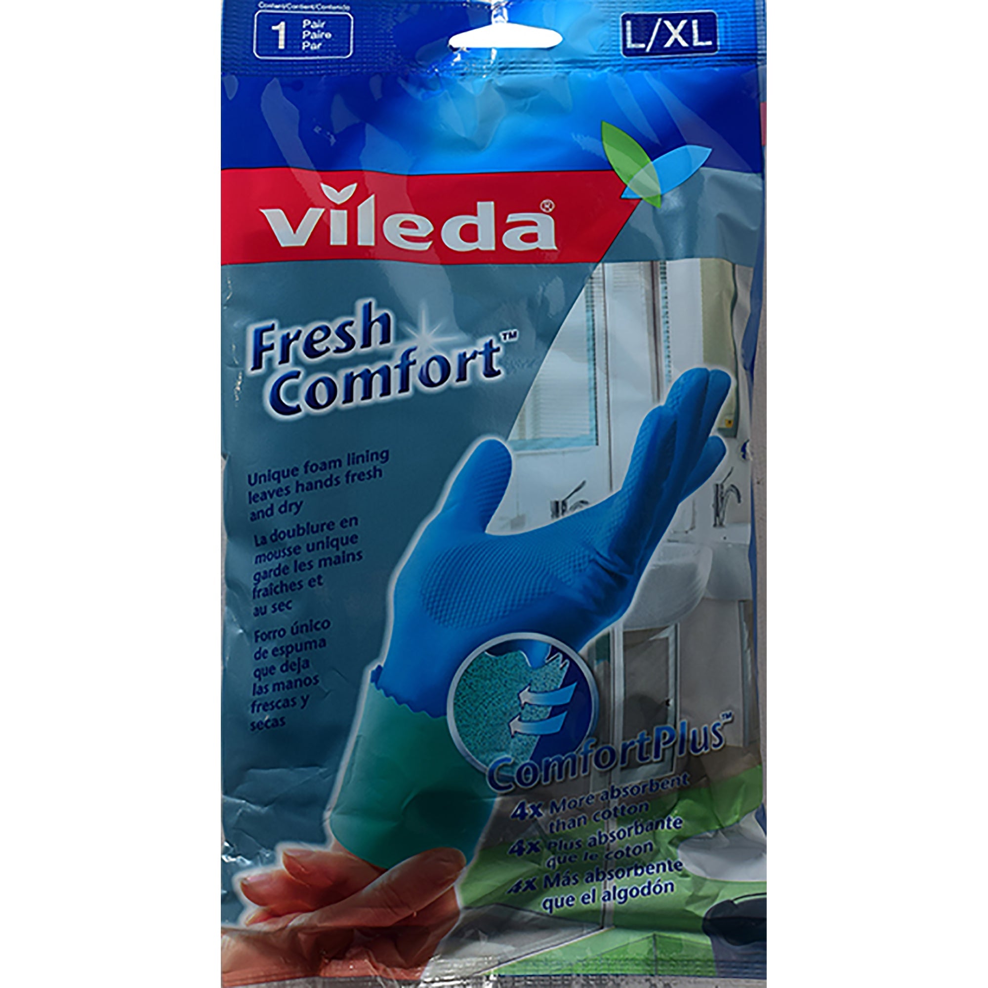 Vileda 1 Pair of Gloves - Fresh Comfort Large/XLarge