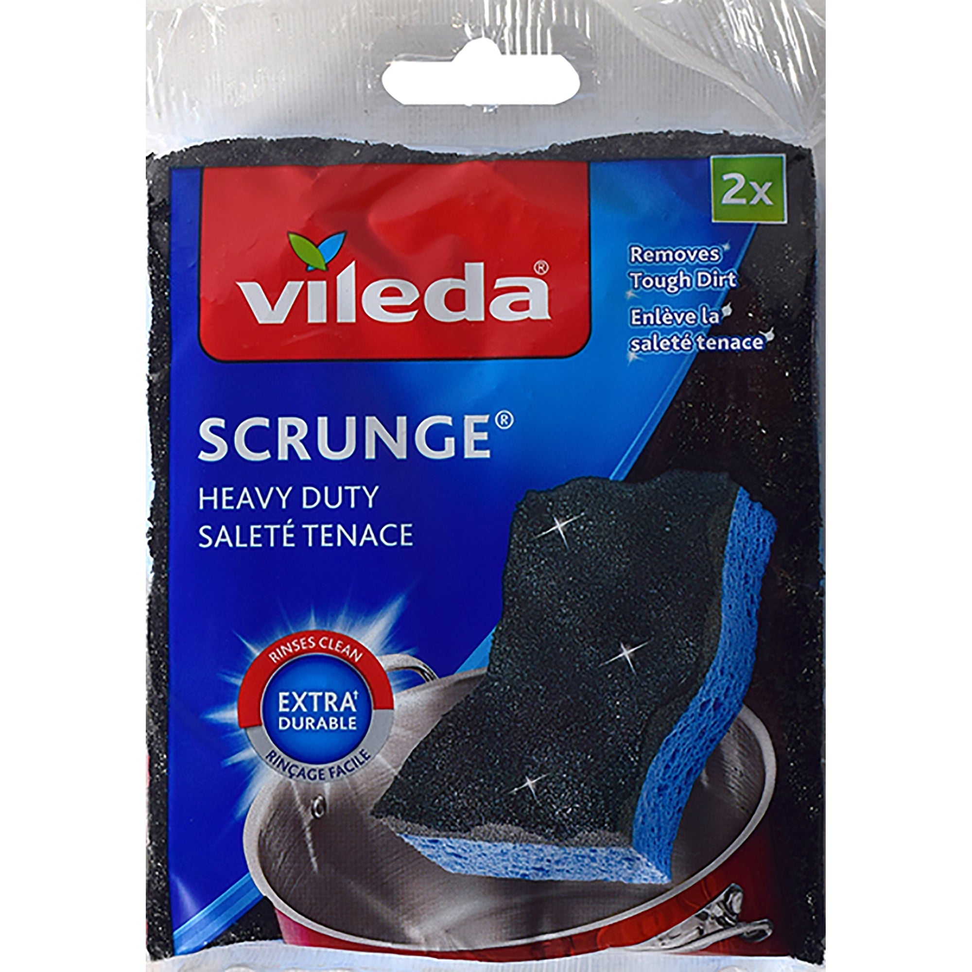 Vileda 2 Heavy Duty Scrub Pads 4.25x2.5in