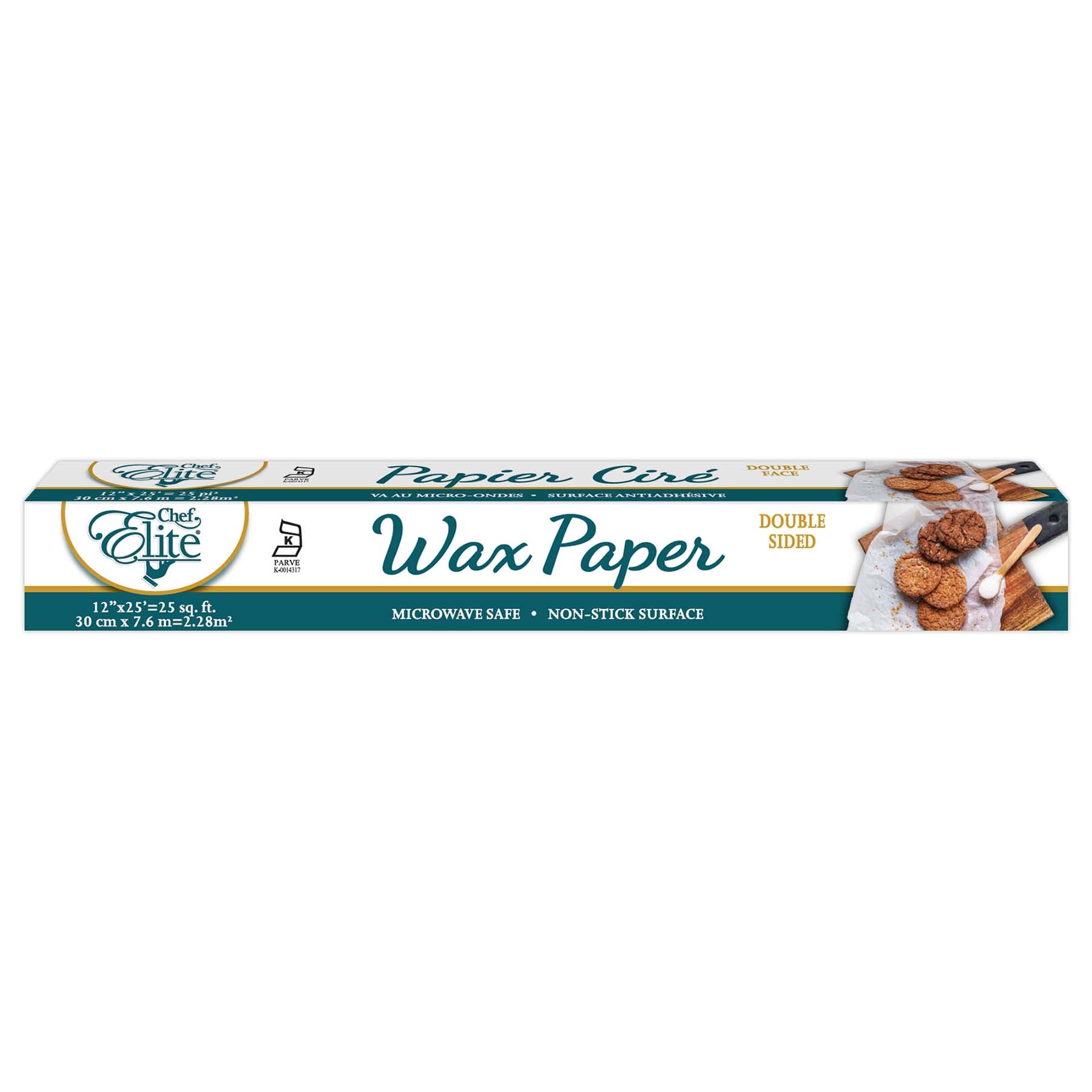 Chef Elite Wax Paper White Double-sided 12in x 25ft