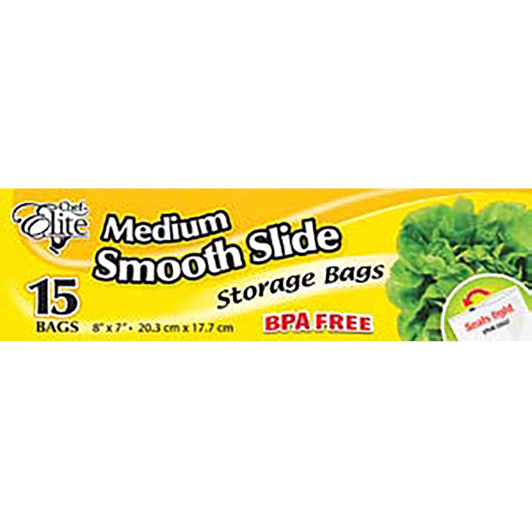 Chef Elite 15 Smooth Slide Storage Bags 7x8in