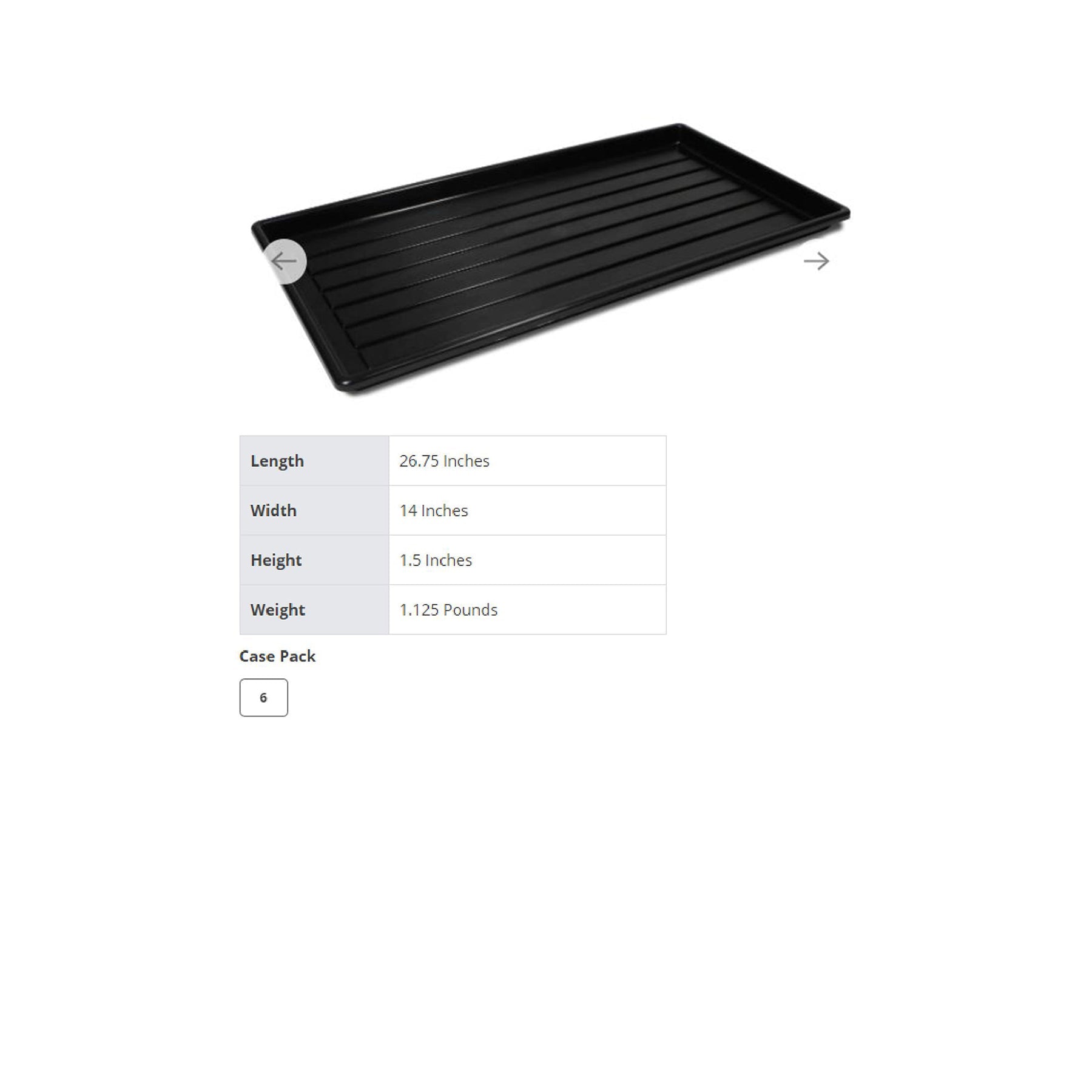 Boot Tray Black Plastic 28.25x14.25x1.4in